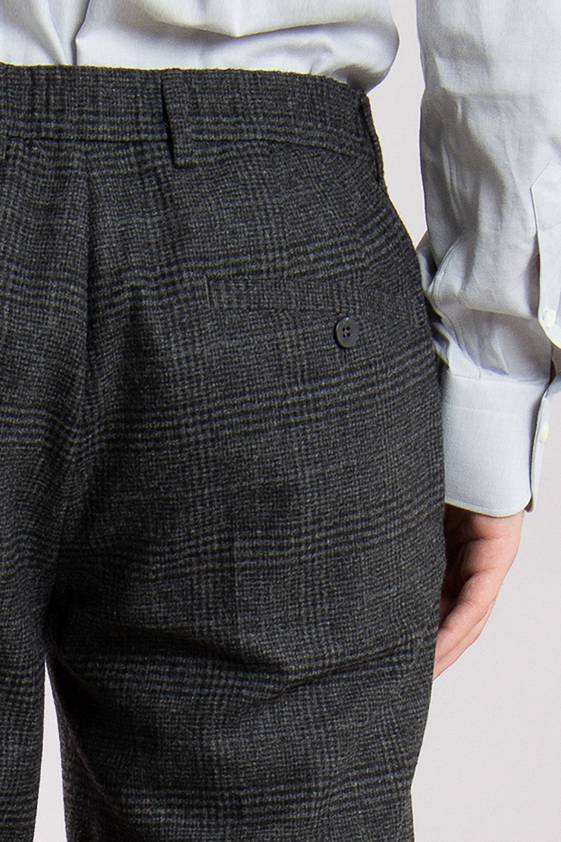 GTA Checked Wool Blend Stretch Flannel Pants Davide GTA Checked Wool Blend Stretch Flannel Pants Davide