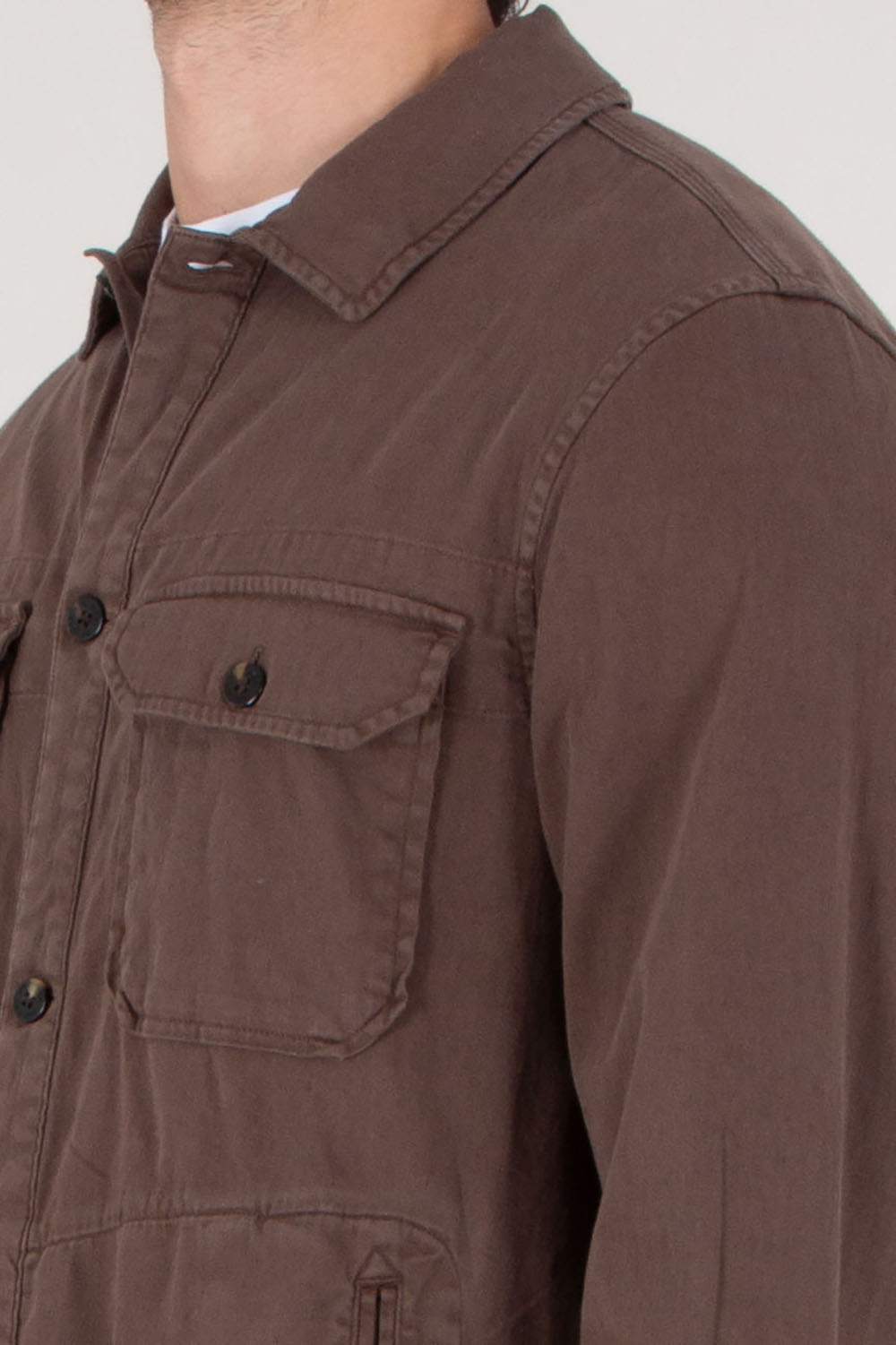 WOOLRICH Regular Fit Cotton-Linen Safari Overshirt