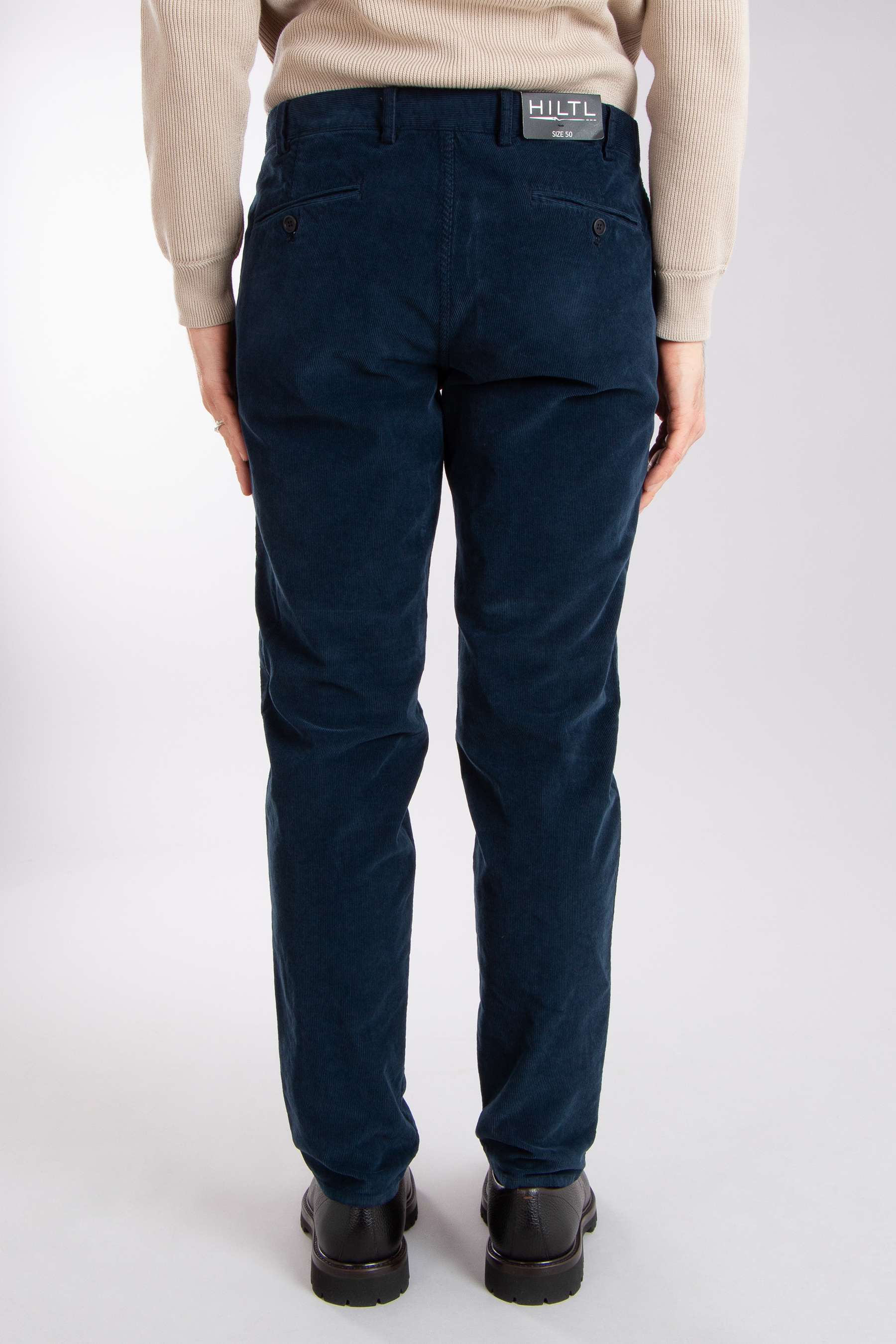 HILTL Slim Straight Cotton Stretch Corduroy Pants Teaker C