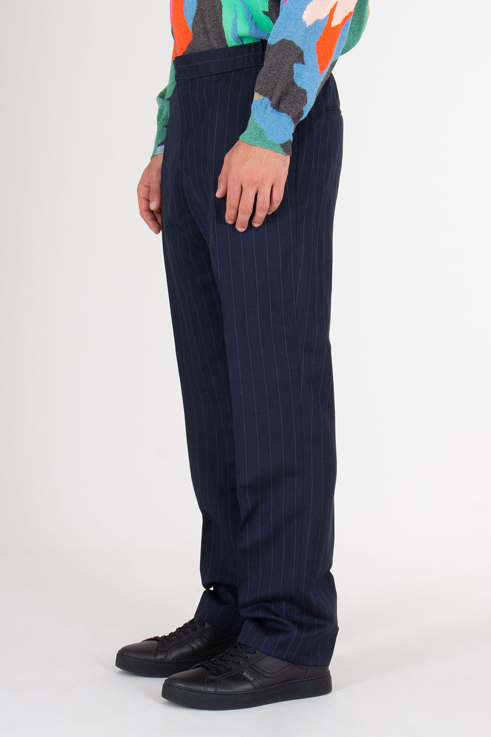 PAUL SMITH Tapered Fit Linen Wool Tailored Jogging pants