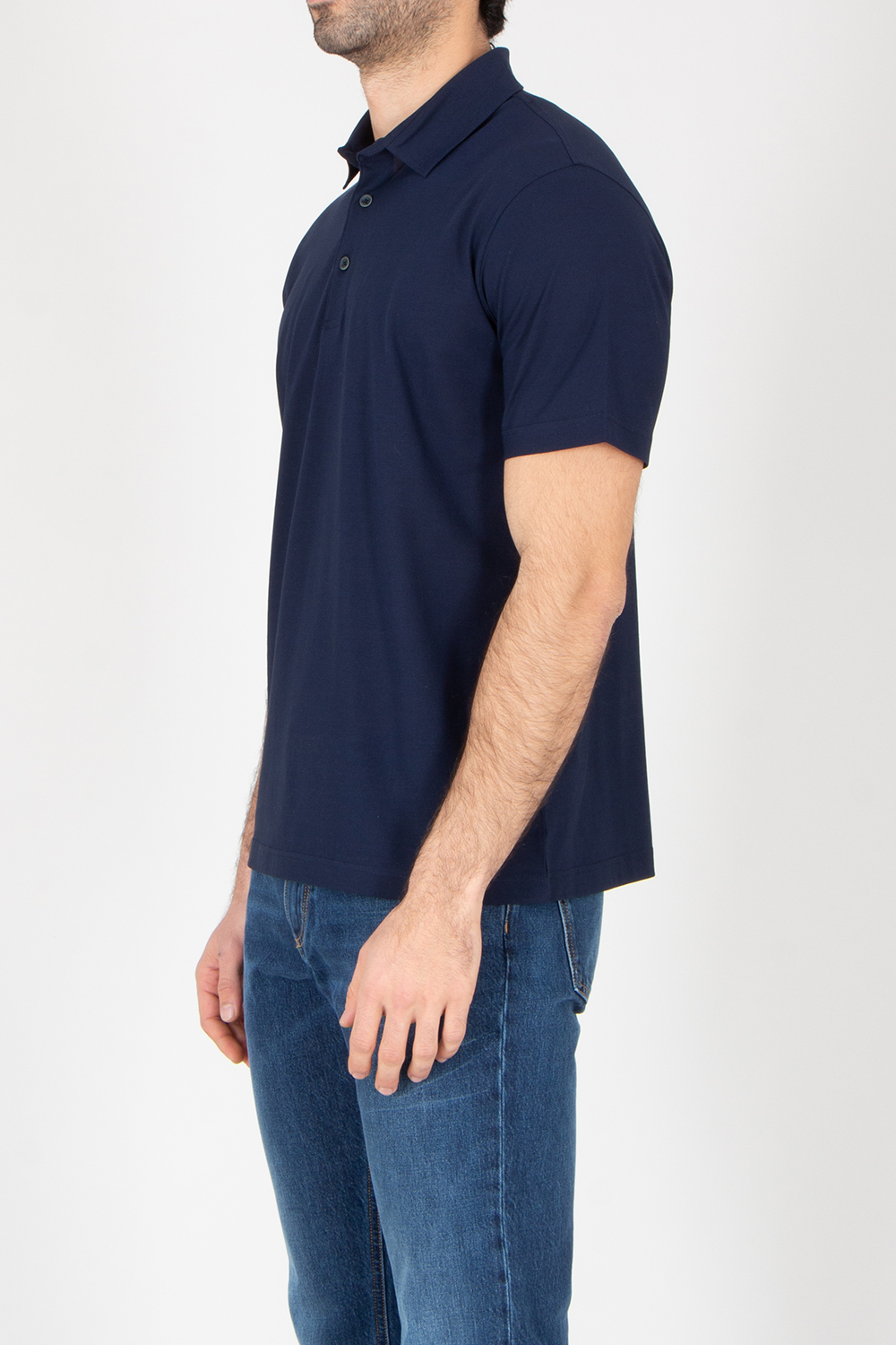 HERNO Regular Fit Voile Crêpe Jersey Polo Shirt