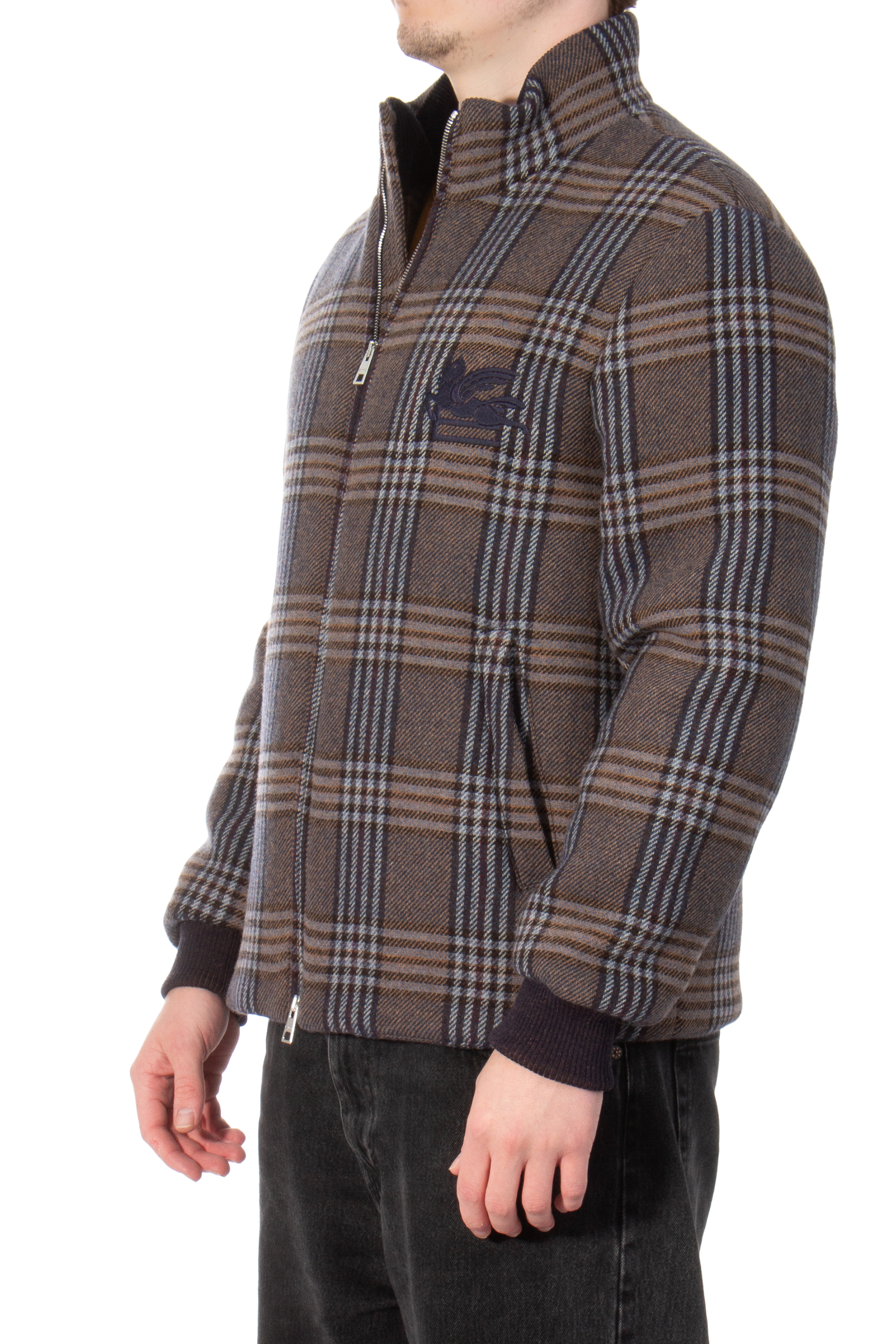 ETRO Padded Checked Wool Blend Jacket ETRO Padded Checked Wool Blend Jacket