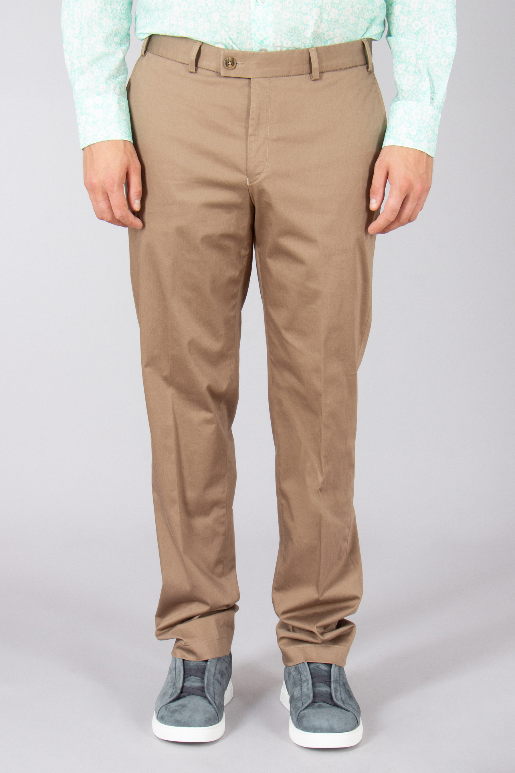 HILTL Regular Fit Cotton Stretch Satin Chinos Parma