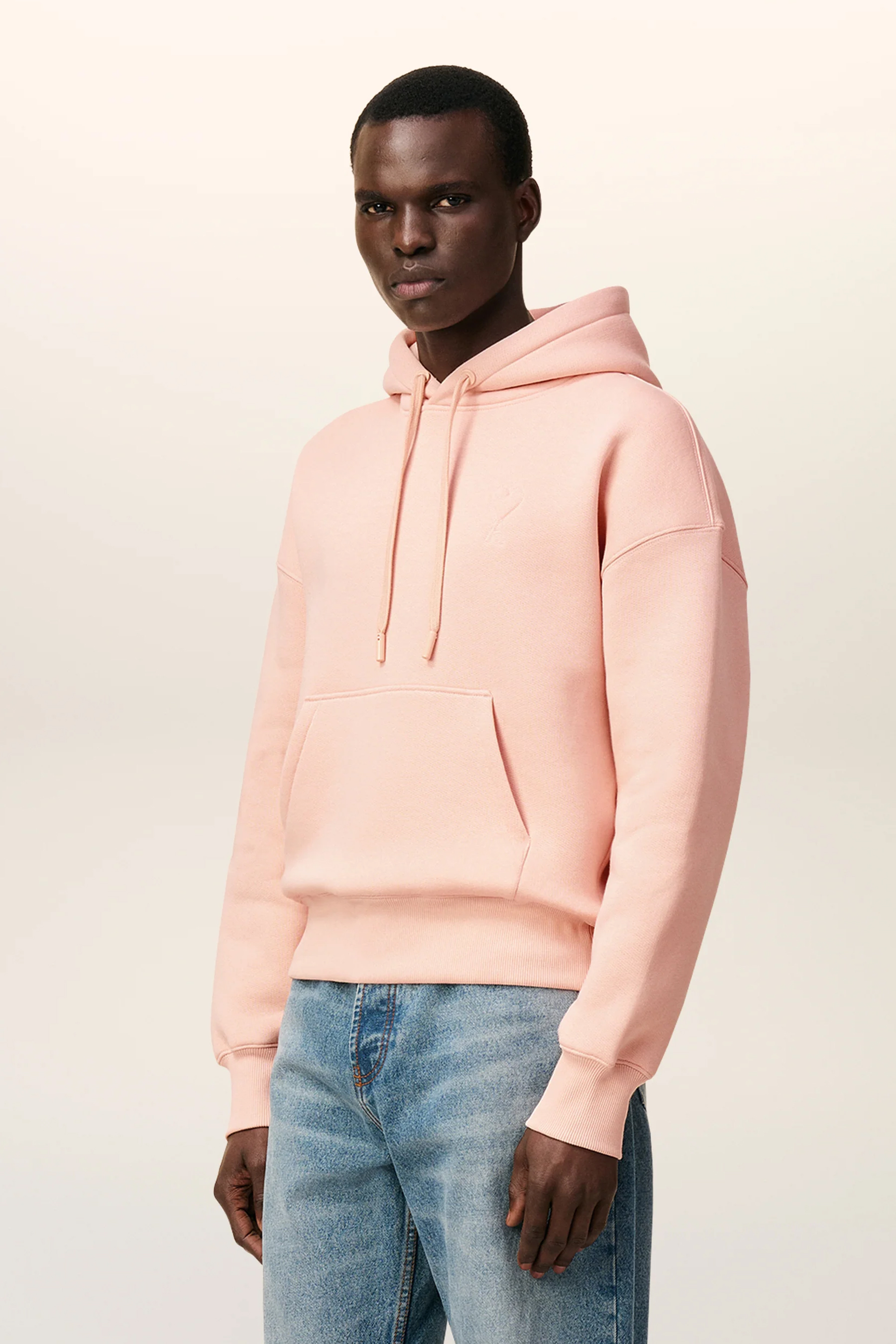 AMI PARIS Comfort Fit Ami De Coeur Brushed Cotton Blend Fleece Hoodie Bekleidung, Strickwaren, Pullover, Sweatshirt, Kapuzenpulli