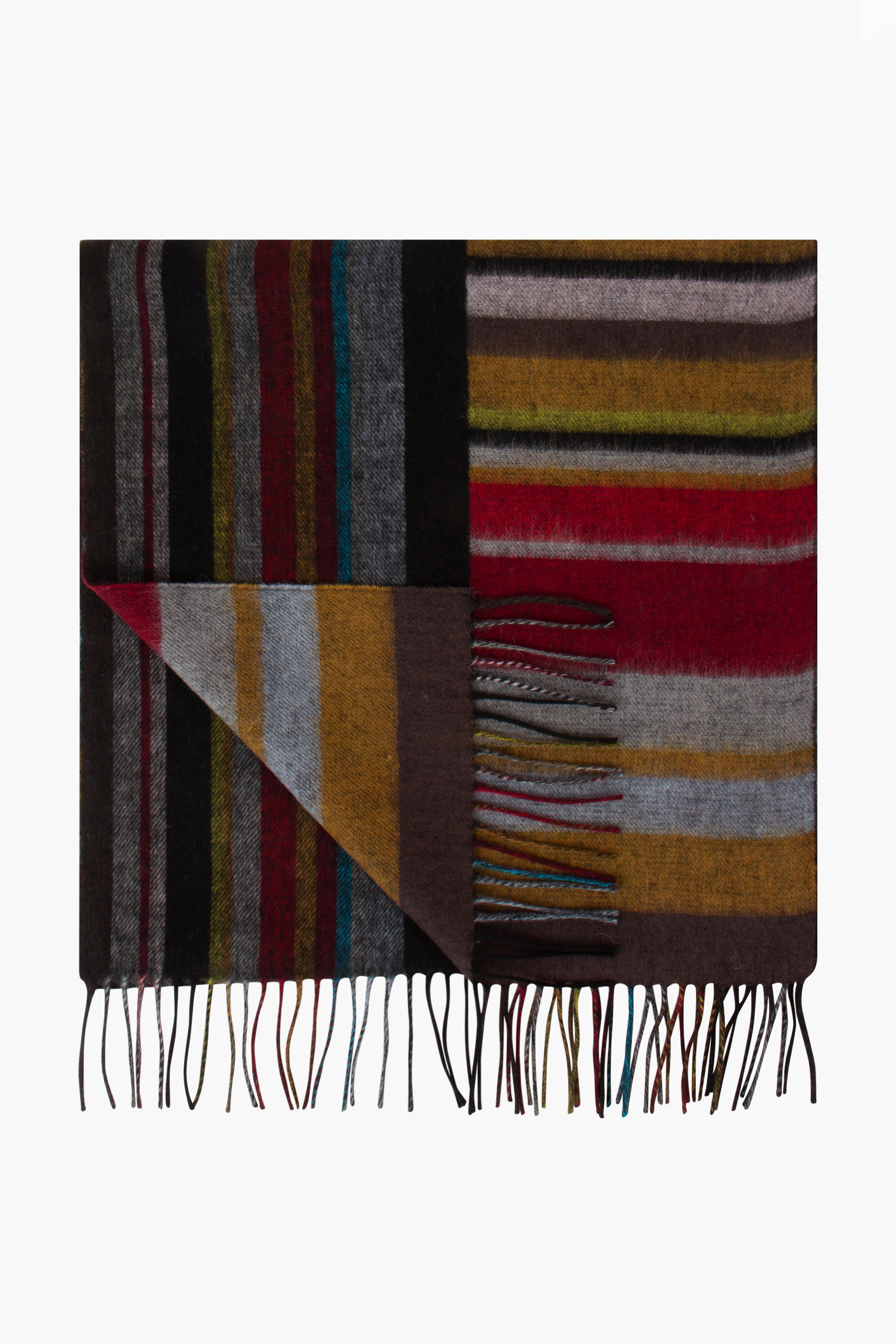 PAUL SMITH 'Signature Stripe' Mash Up Lambswool-Cashmere Blend Scarf