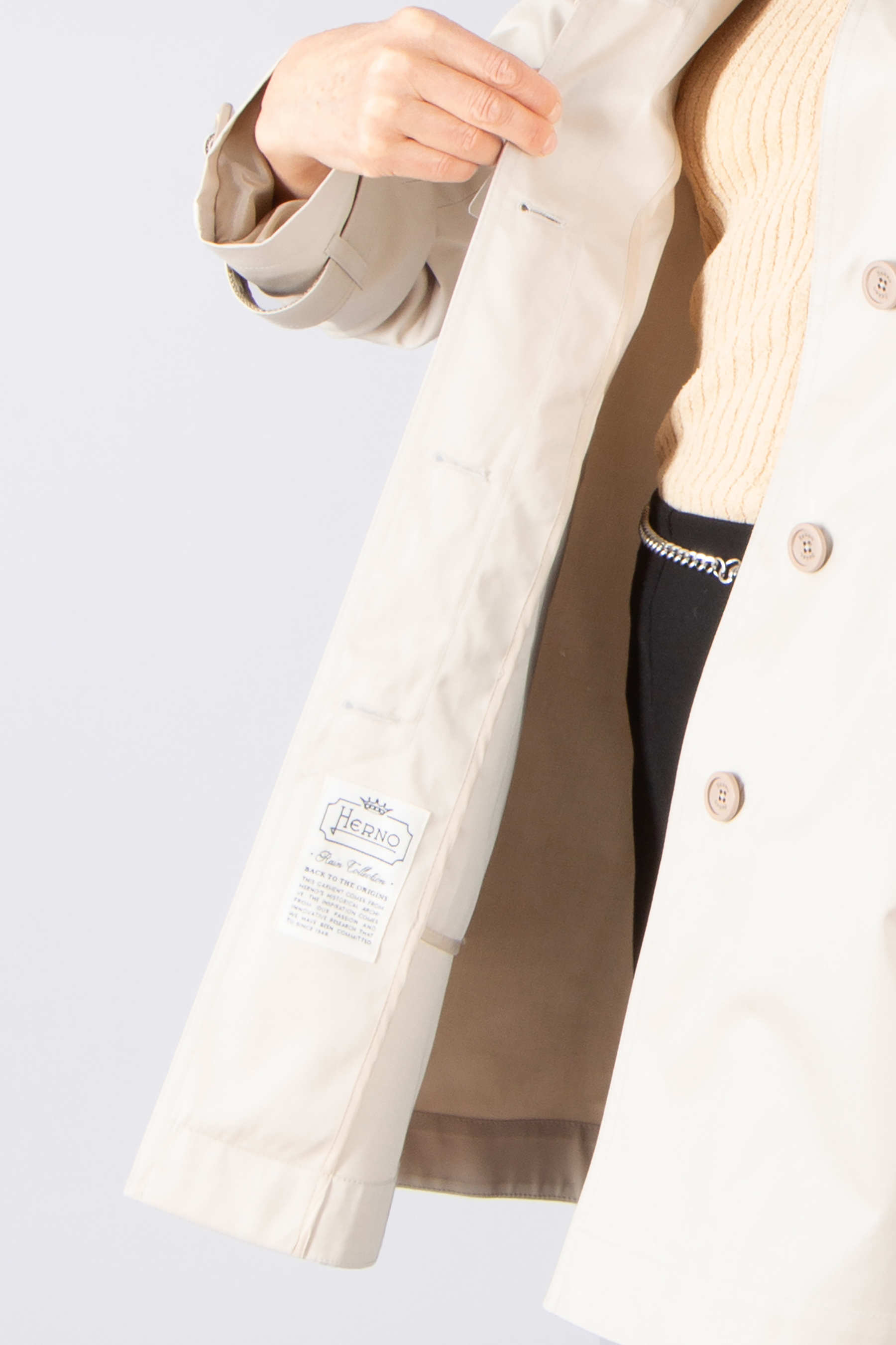 HERNO Regular Fit Trench Cotton Rain Coat HERNO Regular Fit Trench Cotton Rain Coat