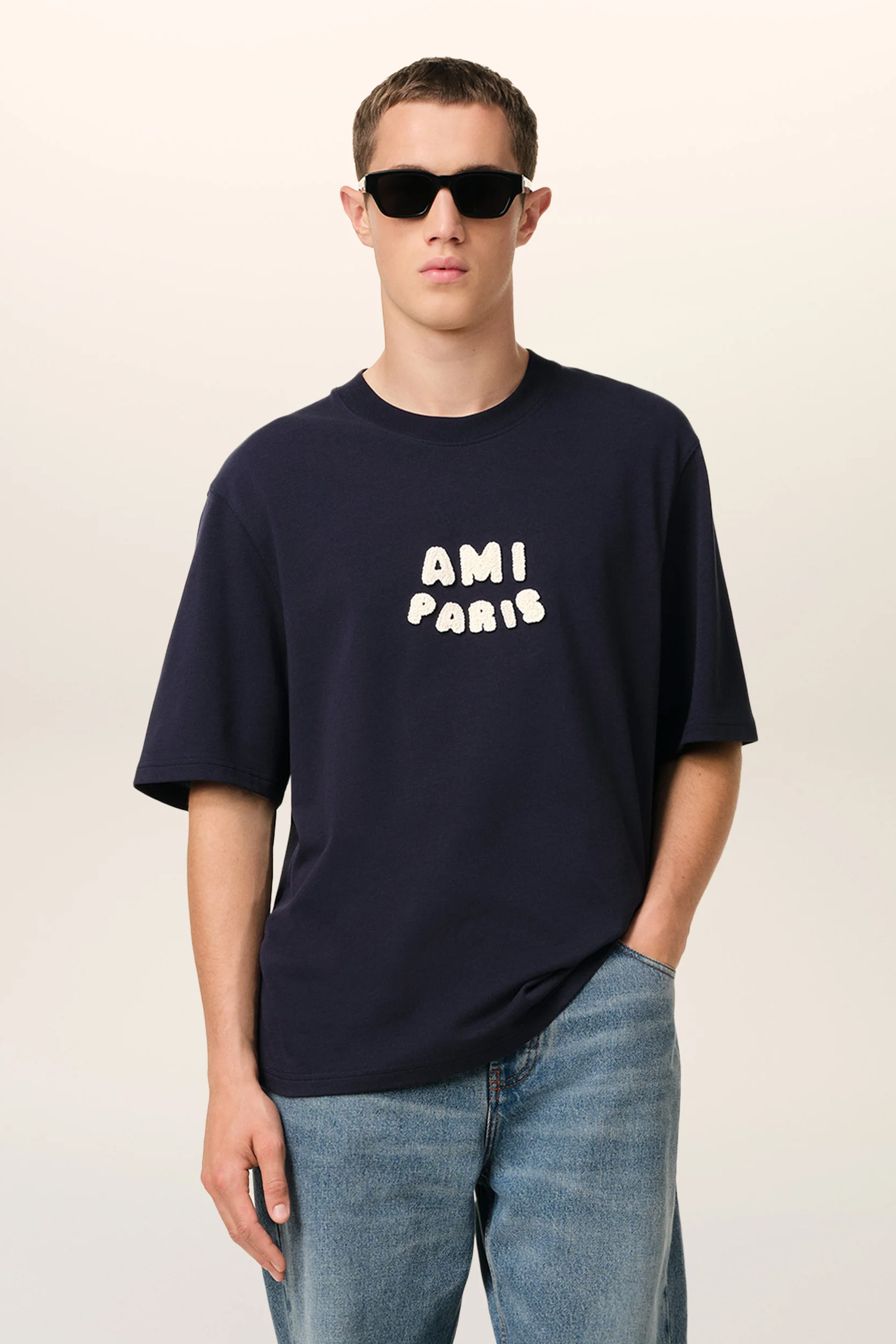 AMI PARIS Boxy Fit Organic Cotton Jersey T-Shirt AMI PARIS Boxy Fit Organic Cotton Jersey T-Shirt