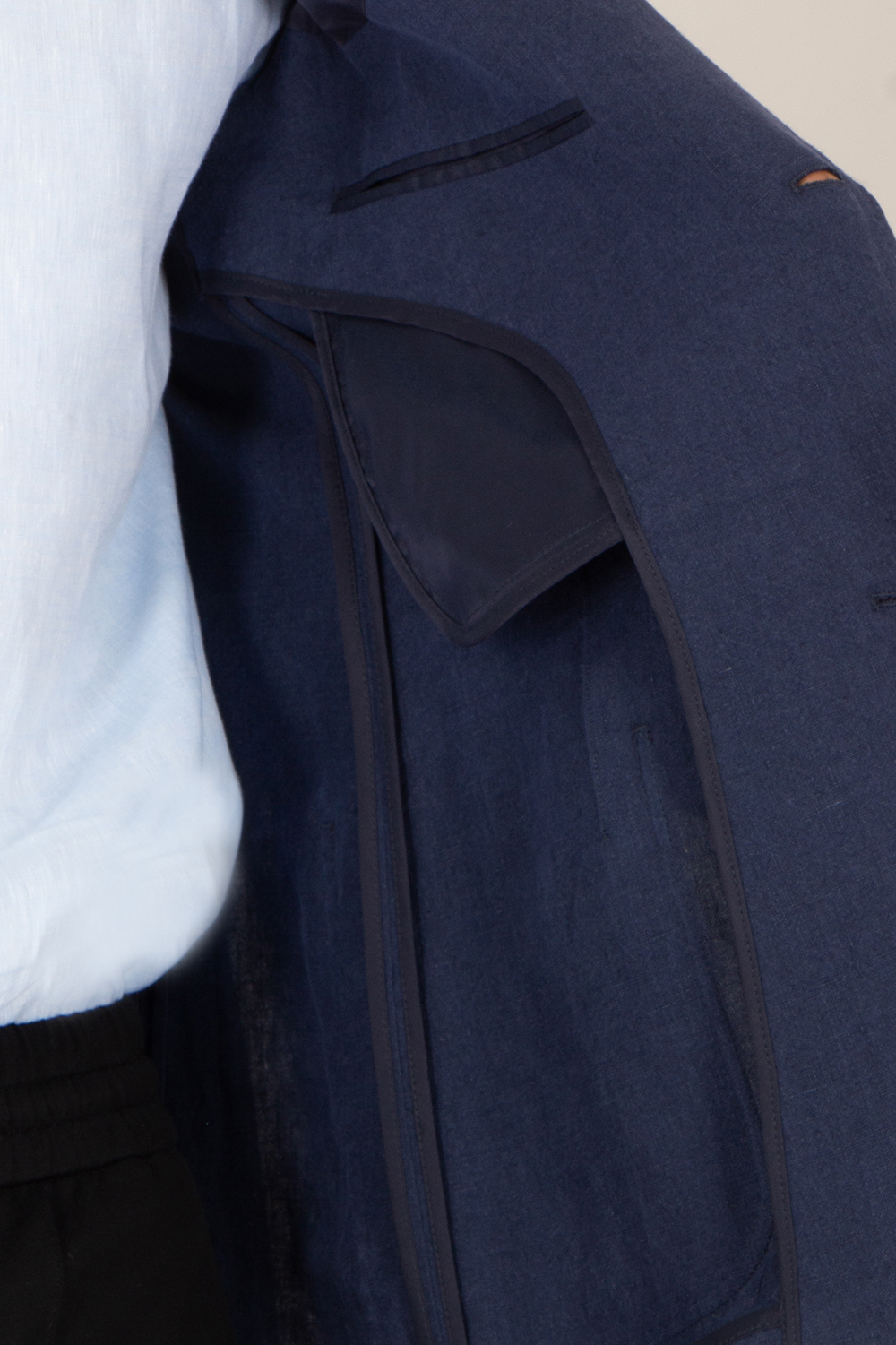 EMPORIO ARMANI Regular Fit Single-breasted Blazer In Washed Linen 