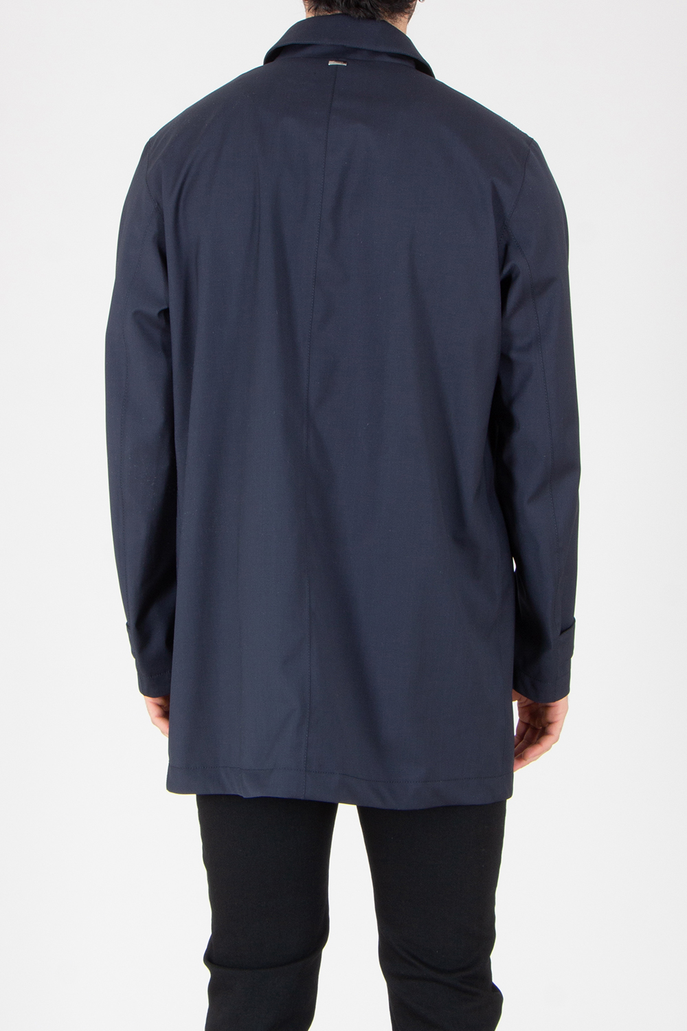 HERNO Regular Fit Storm System Virgin Wool Raincoat
