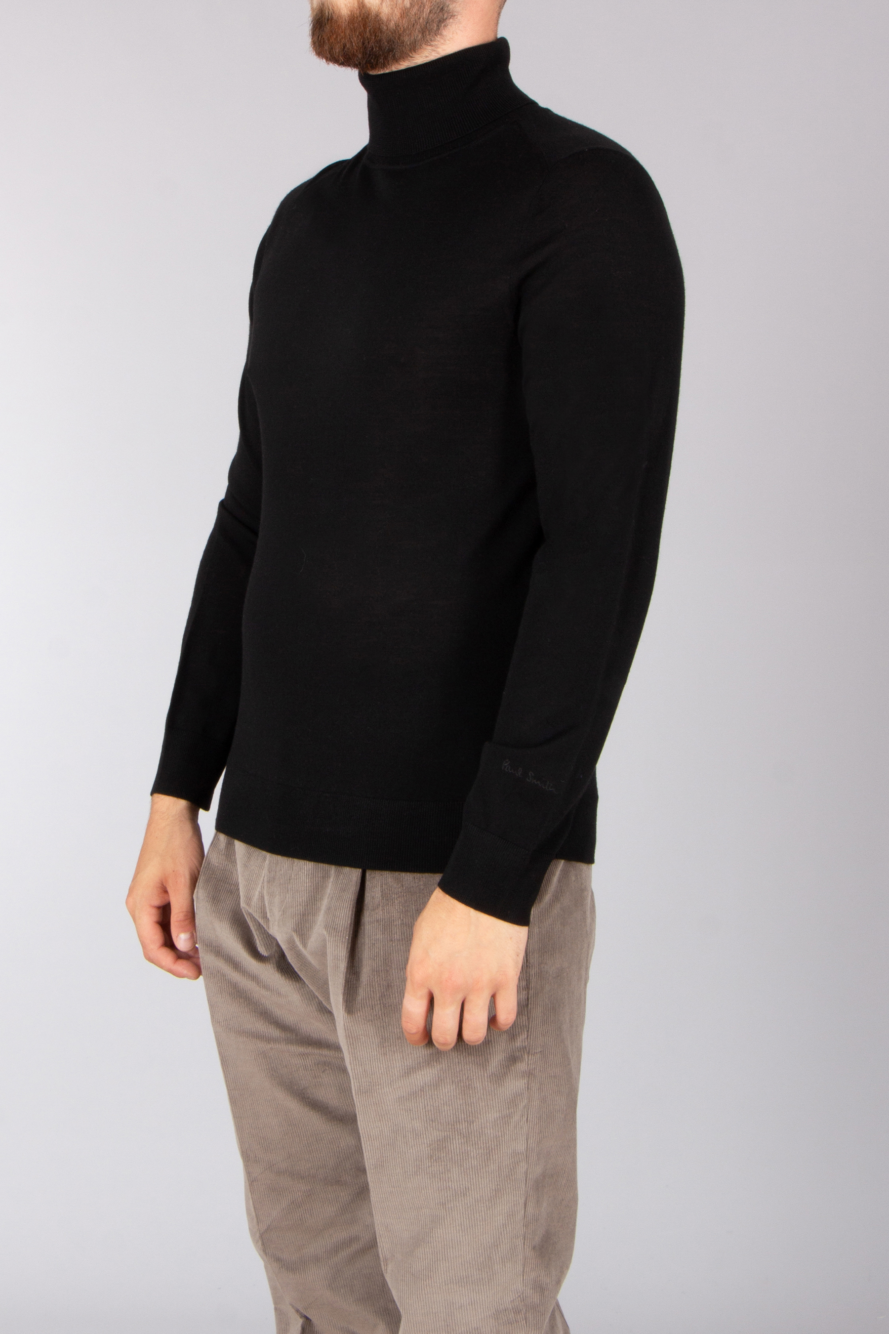 PAUL SMITH Classic Fit Wool Roll Neck Sweater Langarm, Ärmel, Strickwaren, Pullover, Hosen