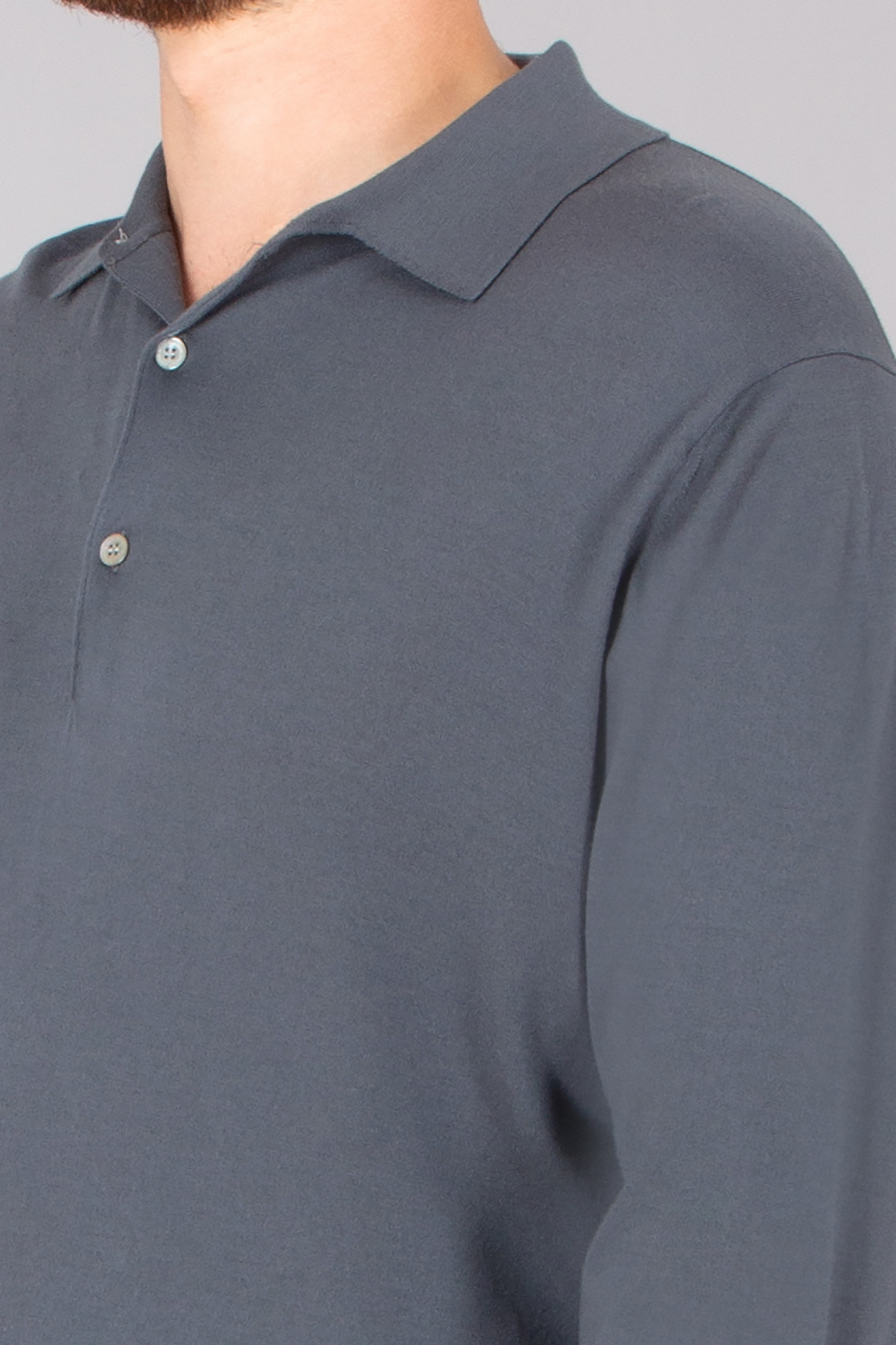 STEFAN BRANDT Regular Fit Kid Wool Long-Sleeve Knit Polo Luca Hemd, Langarm, Ärmel, Mann, Person
