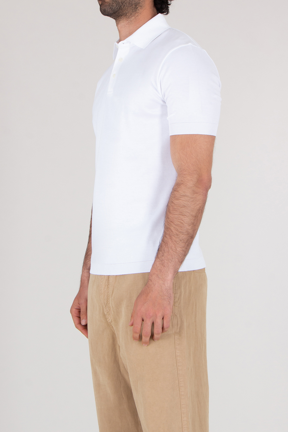 HERNO Regular Fit Cotton Jersey Knit Effect Polo Shirt