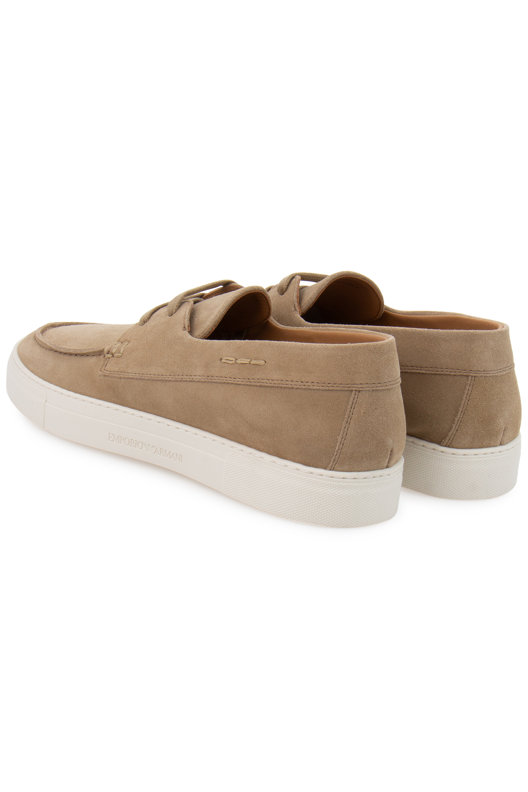 EMPORIO ARMANI Crust Leather Boat Shoes EMPORIO ARMANI Crust Leather Boat Shoes