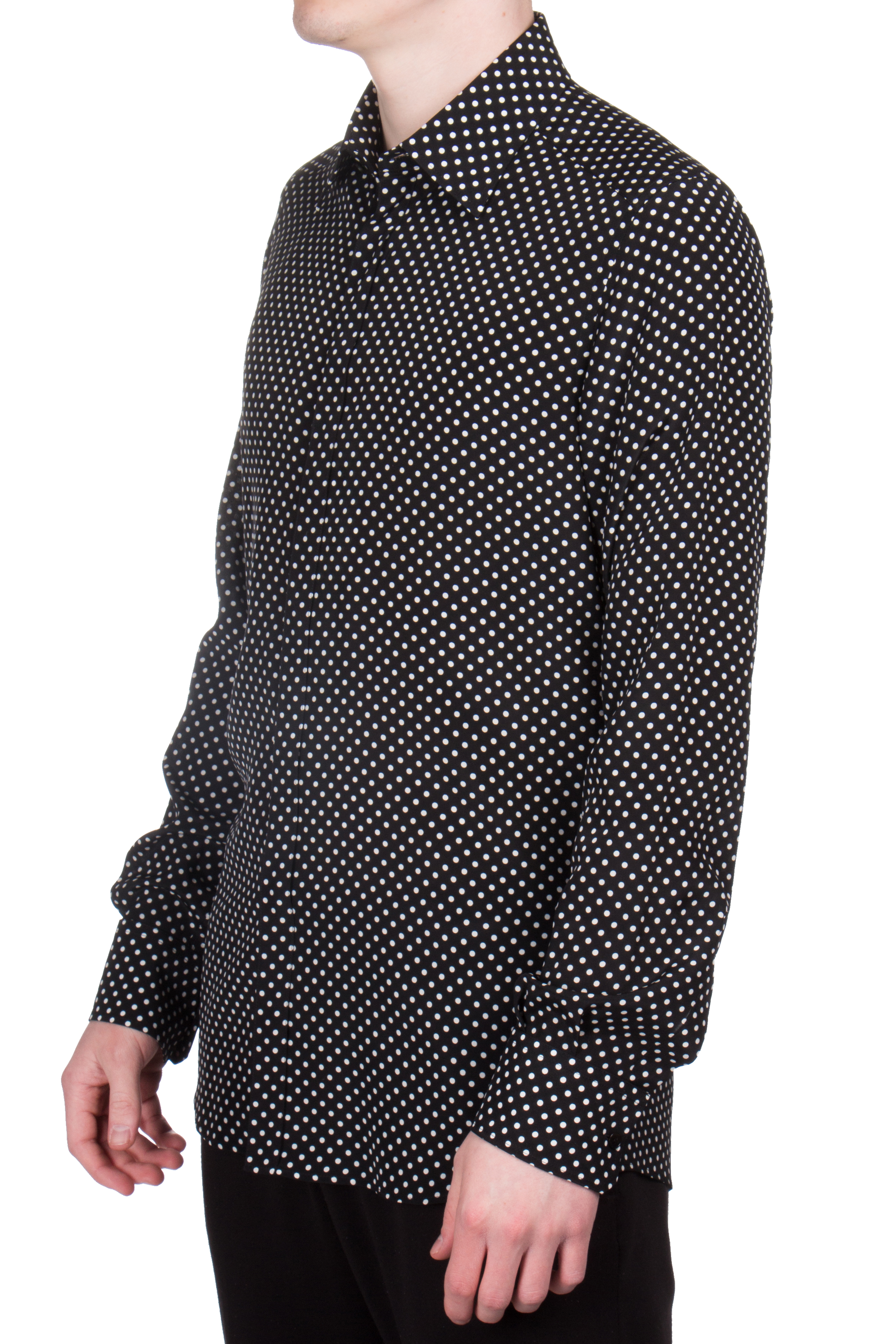 DOLCE & GABBANA Slim Fit Dotted Silk Shirt DOLCE & GABBANA Slim Fit Dotted Silk Shirt