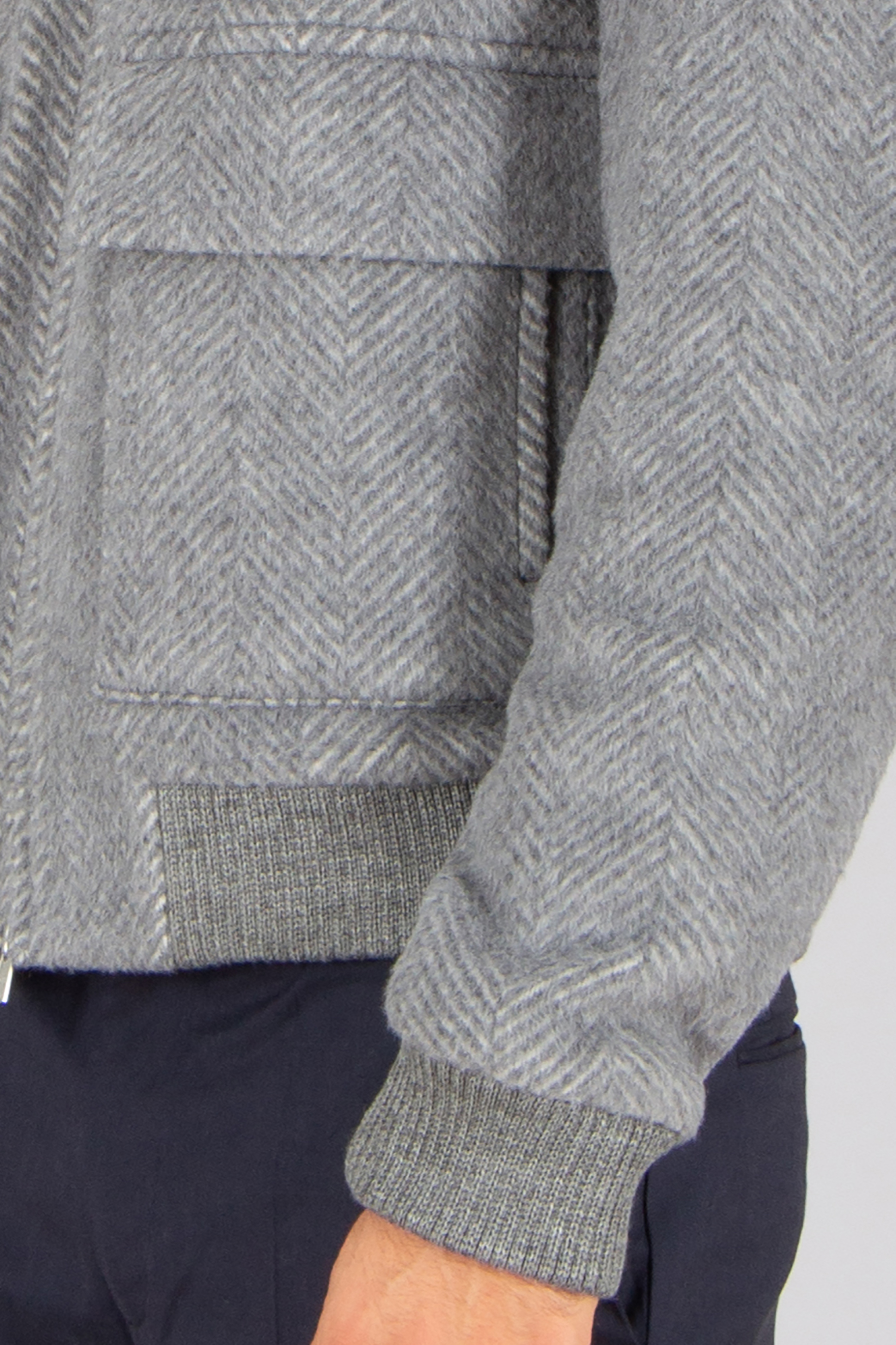 BOSS Regular Fit Herringbone Patterned Alpaca Blend Jacket H-Charly Bekleidung, Mantel, Jacke, Strickwaren, Pullover