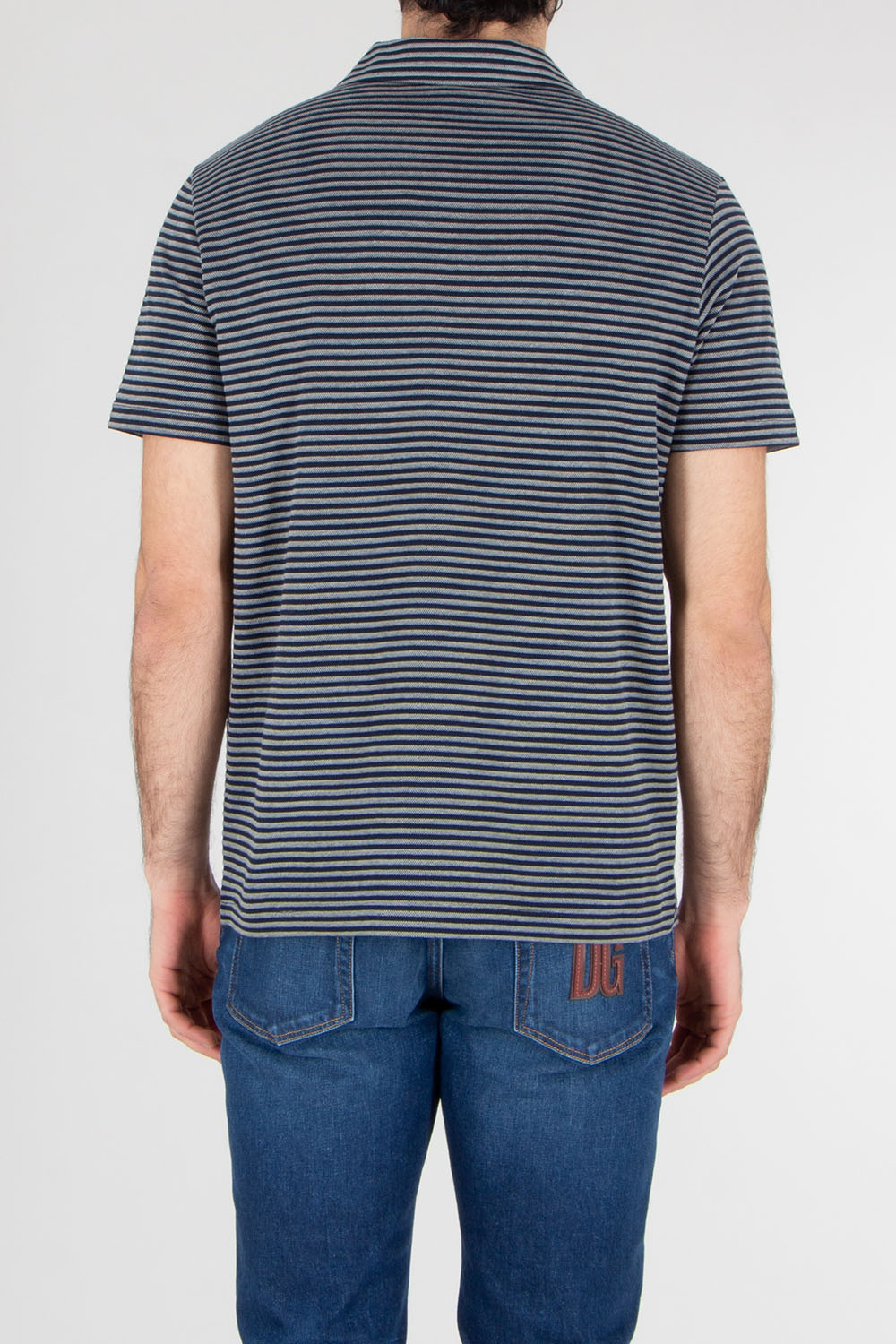 EMPORIO ARMANI Regular Fit Striped Cotton Polo Shirt