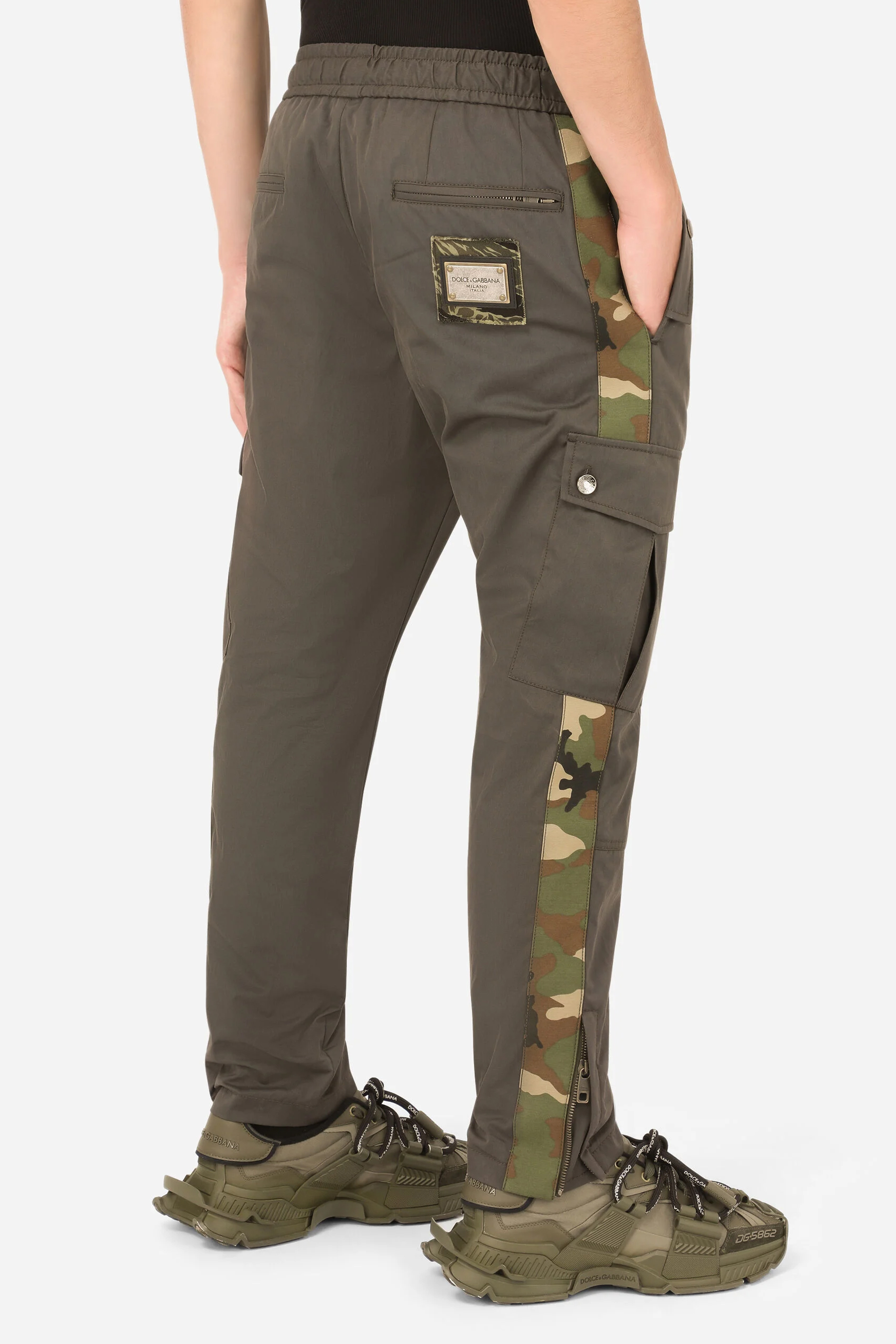 DOLCE & GABBANA Cotton Jogging Pants With Camouflage Bands