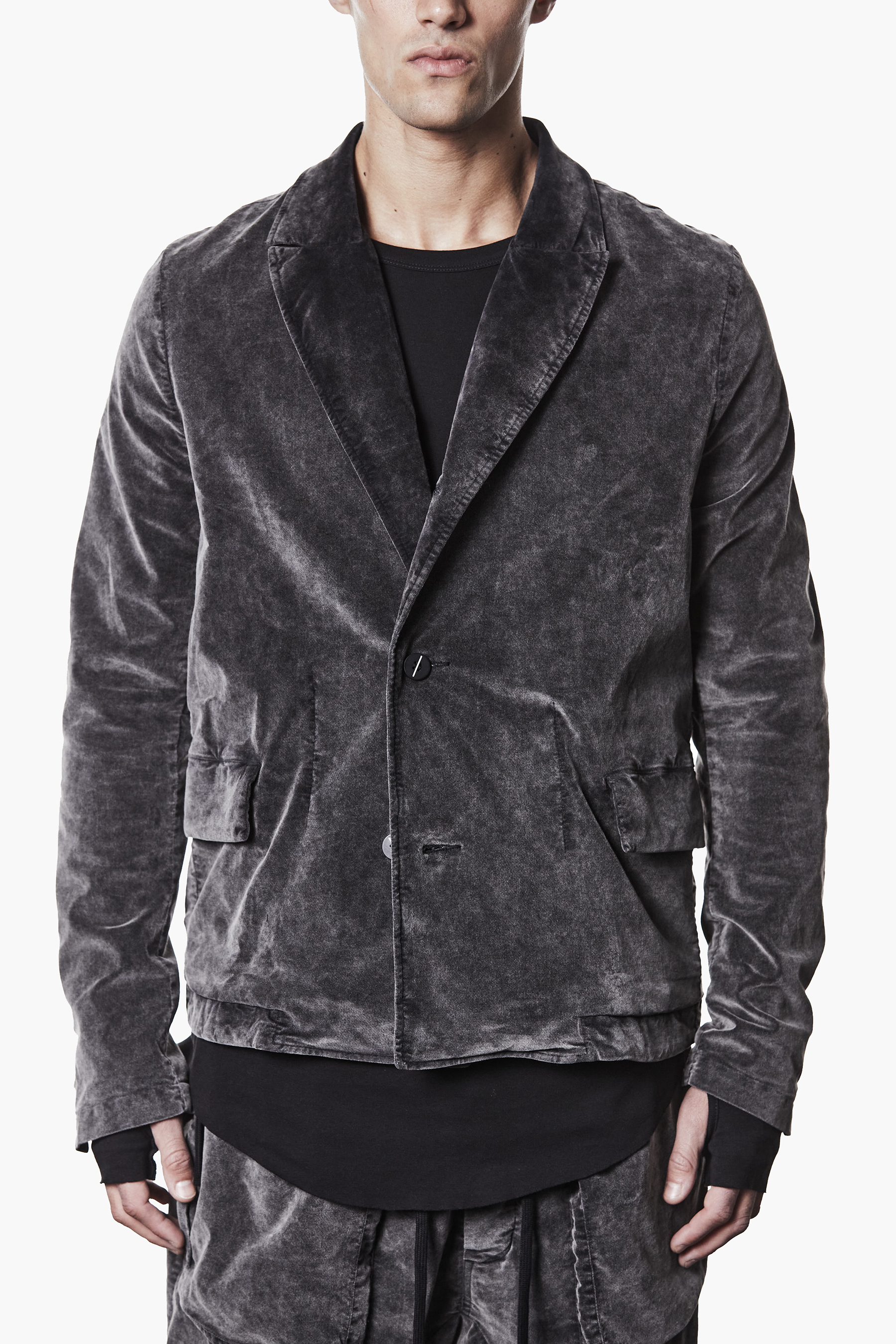 THOM KROM Regular Fit Cotton Stretch Velvet Jacket Mantel, Jacke, Samt, Blazer, Langarm