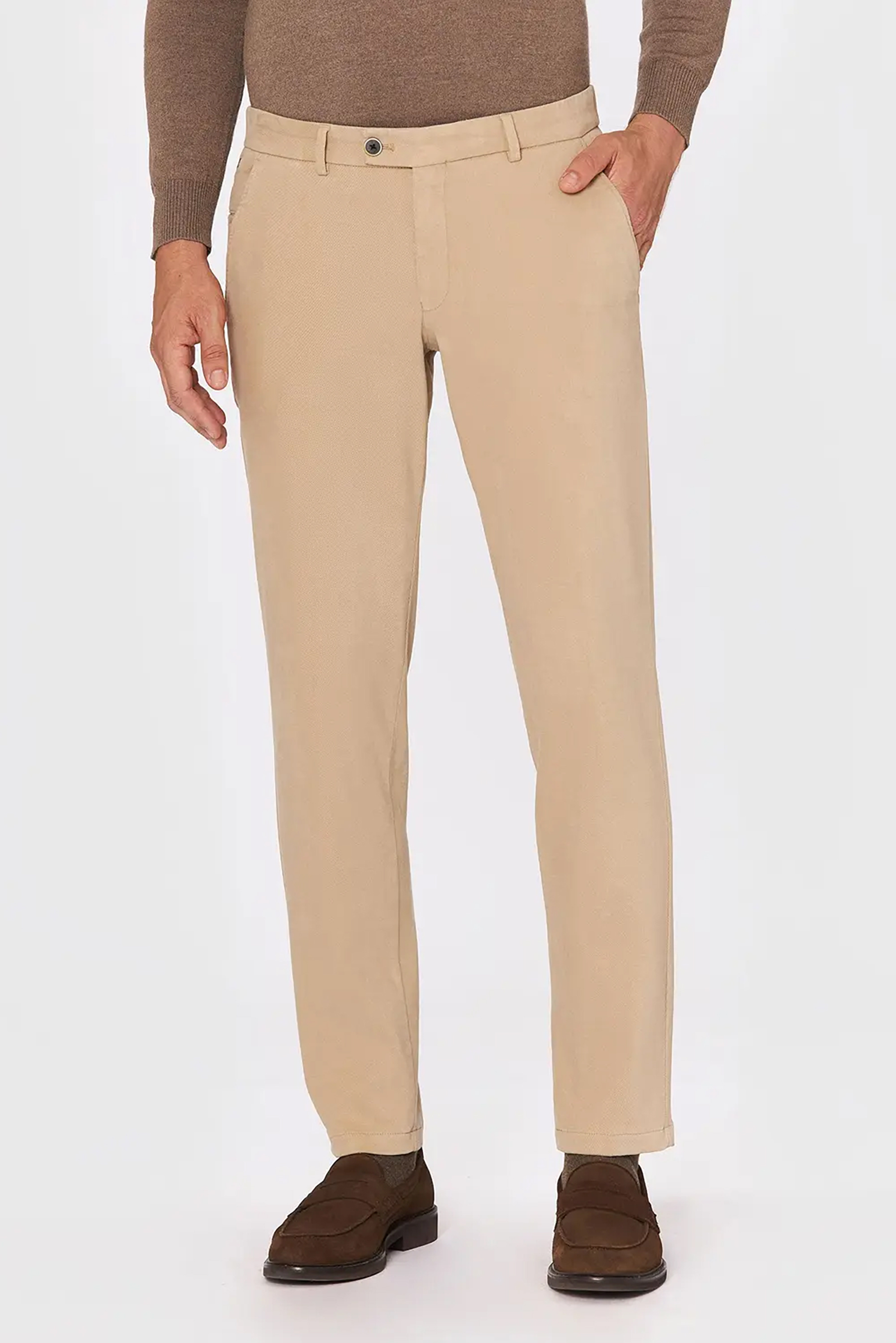 HILTL Slim Fit Soft Stretch Cotton Twill Chinos Trento