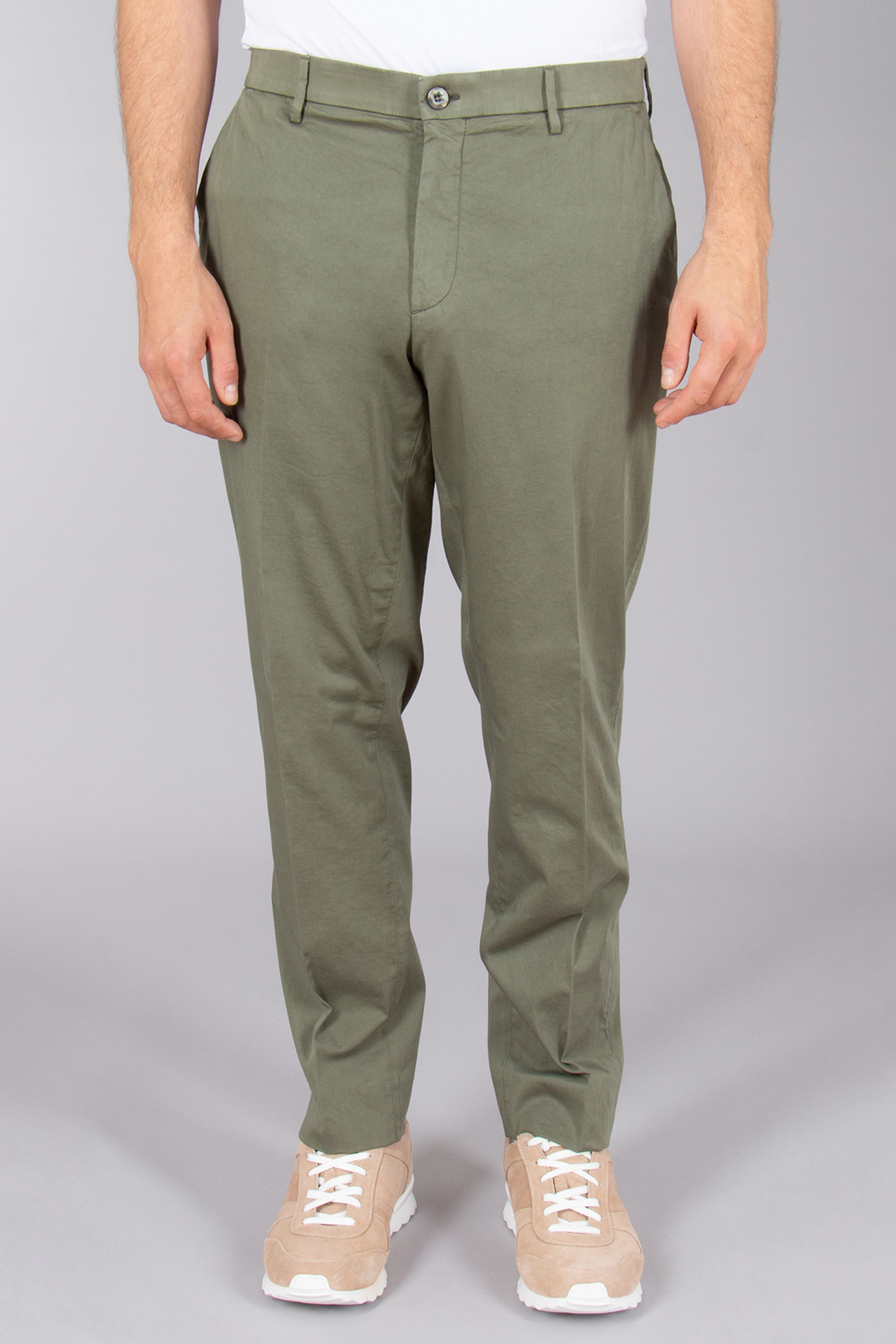 GTA Slim Fit Cotton-Silk Strech Pants Davide