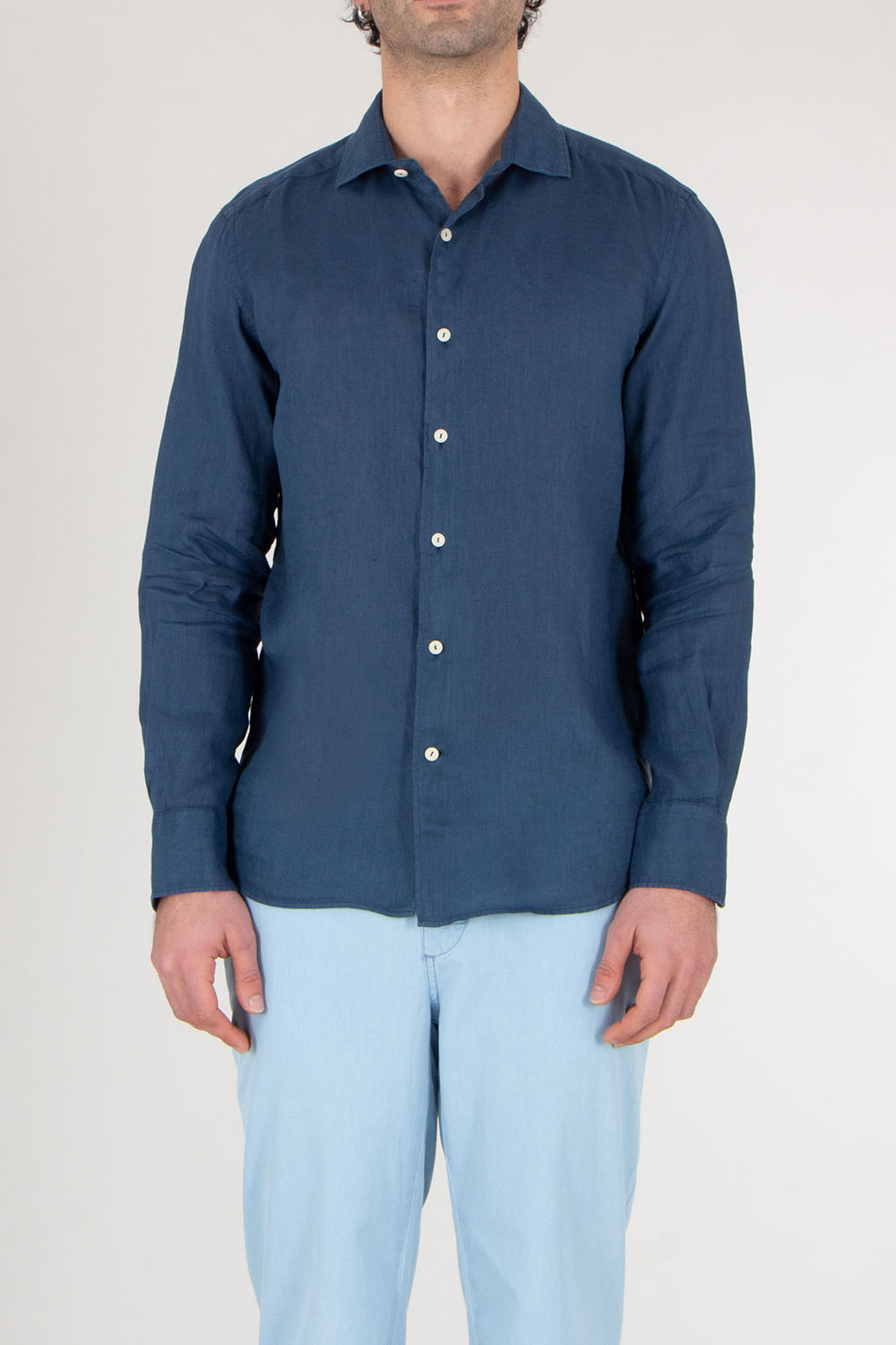 MC 2 SAINT BARTH Regular Fit Linen Shirt Pamplona