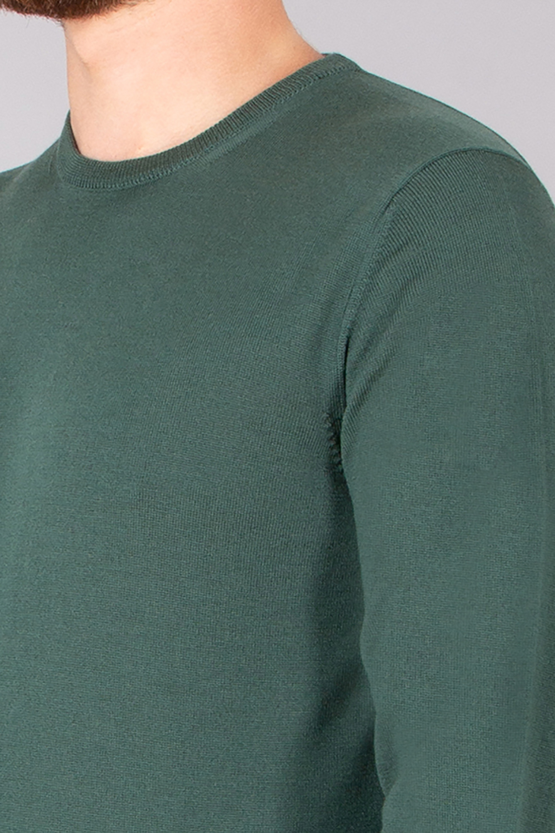 ROBERTO COLLINA Regular Fit Extra-Fine Wool Crew Neck Sweater Langarm, Ärmel, Erwachsener, Mann, Person