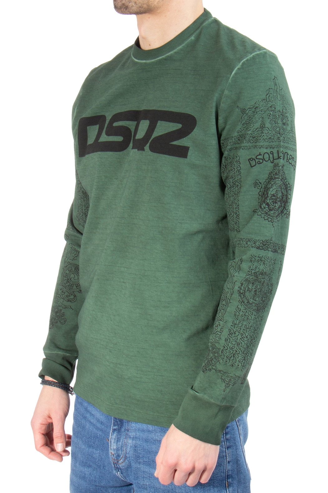 DSQUARED2 Printed Cotton Jersey Long Sleeve T-Shirt