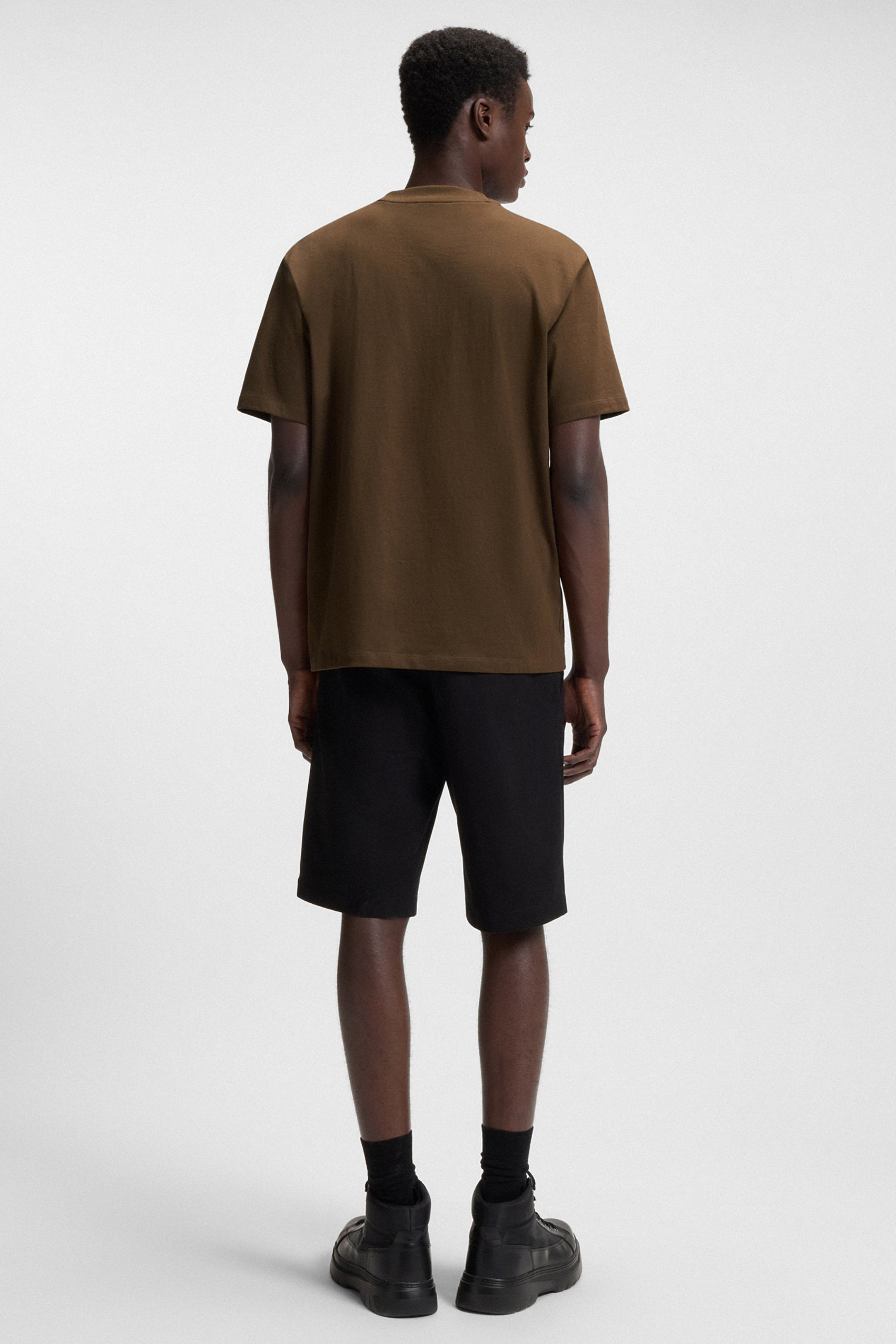 HUGO Relaxed Fit Printed Cotton Jersey T-Shirt Dapolino Kurze Hose, T-shirt, Person, Stehend, Ärmel