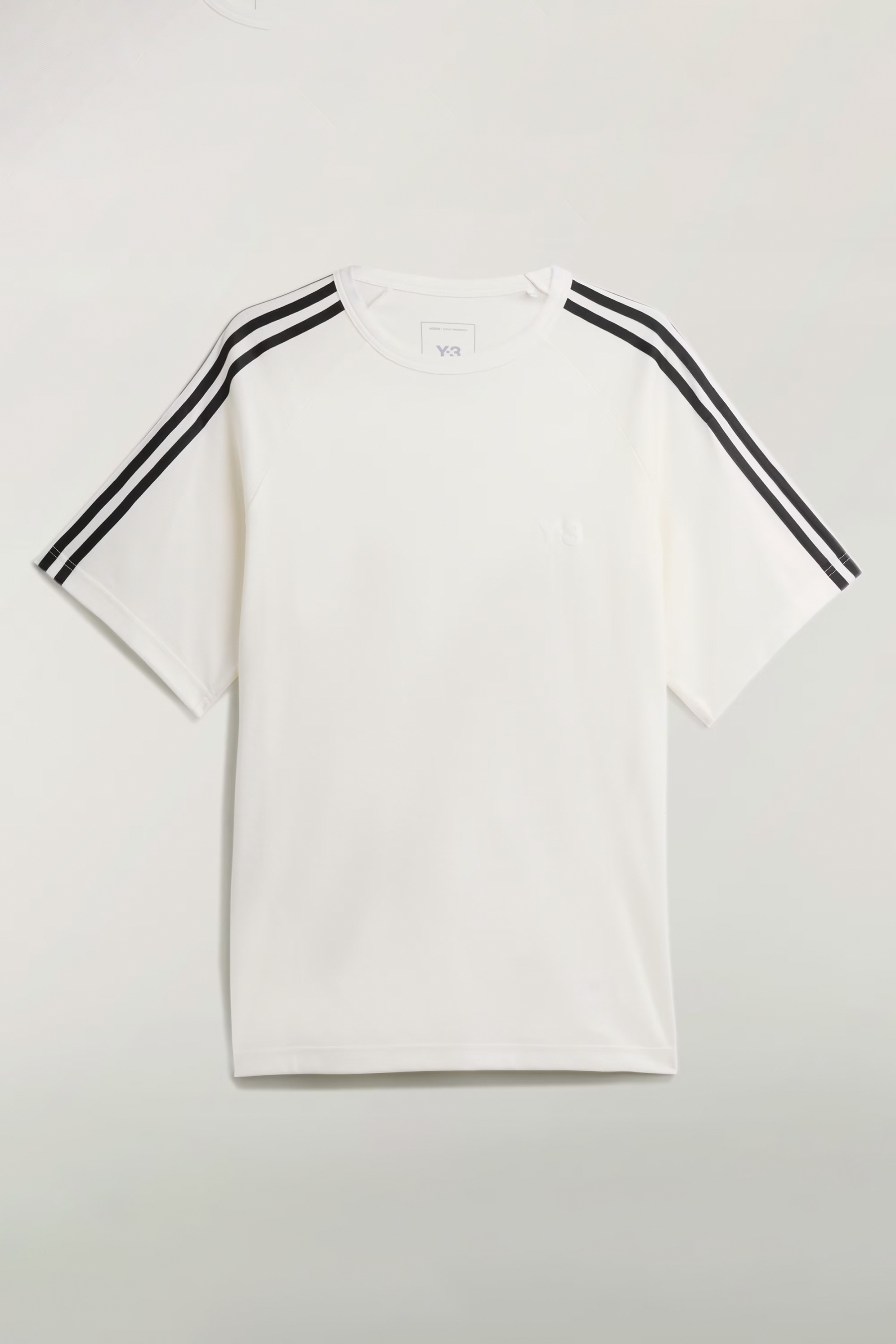Y-3 Loose Fit Lyocell-Wool Stretch Blend 3-Stripes Wire T-Shirt Bekleidung, T-shirt, Hemd