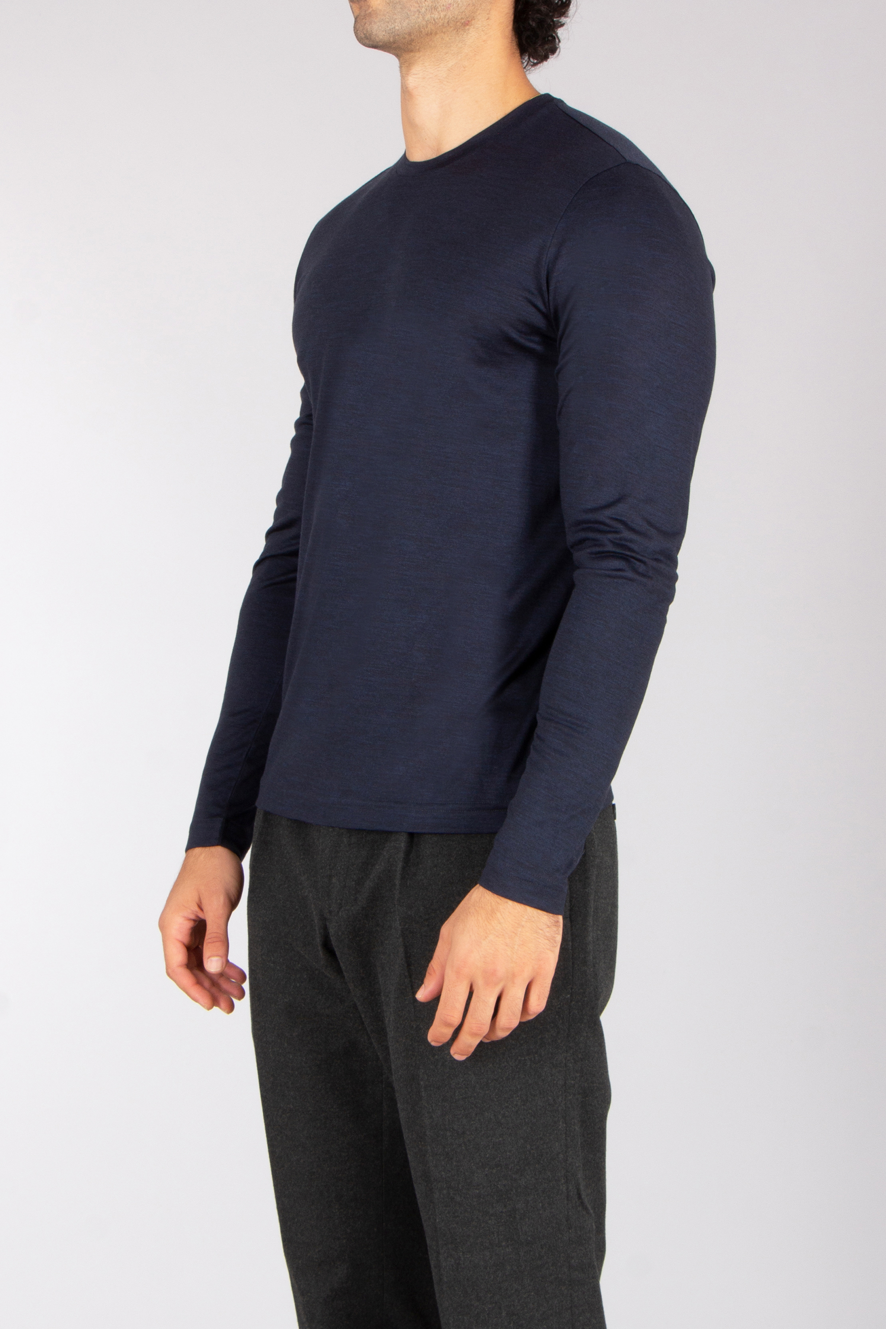 STEFAN BRANDT Regular Fit Super Fine Wool Jersey Long-Sleeve T-Shirt Enno Langarm, Ärmel, Hosen, Mann, Person