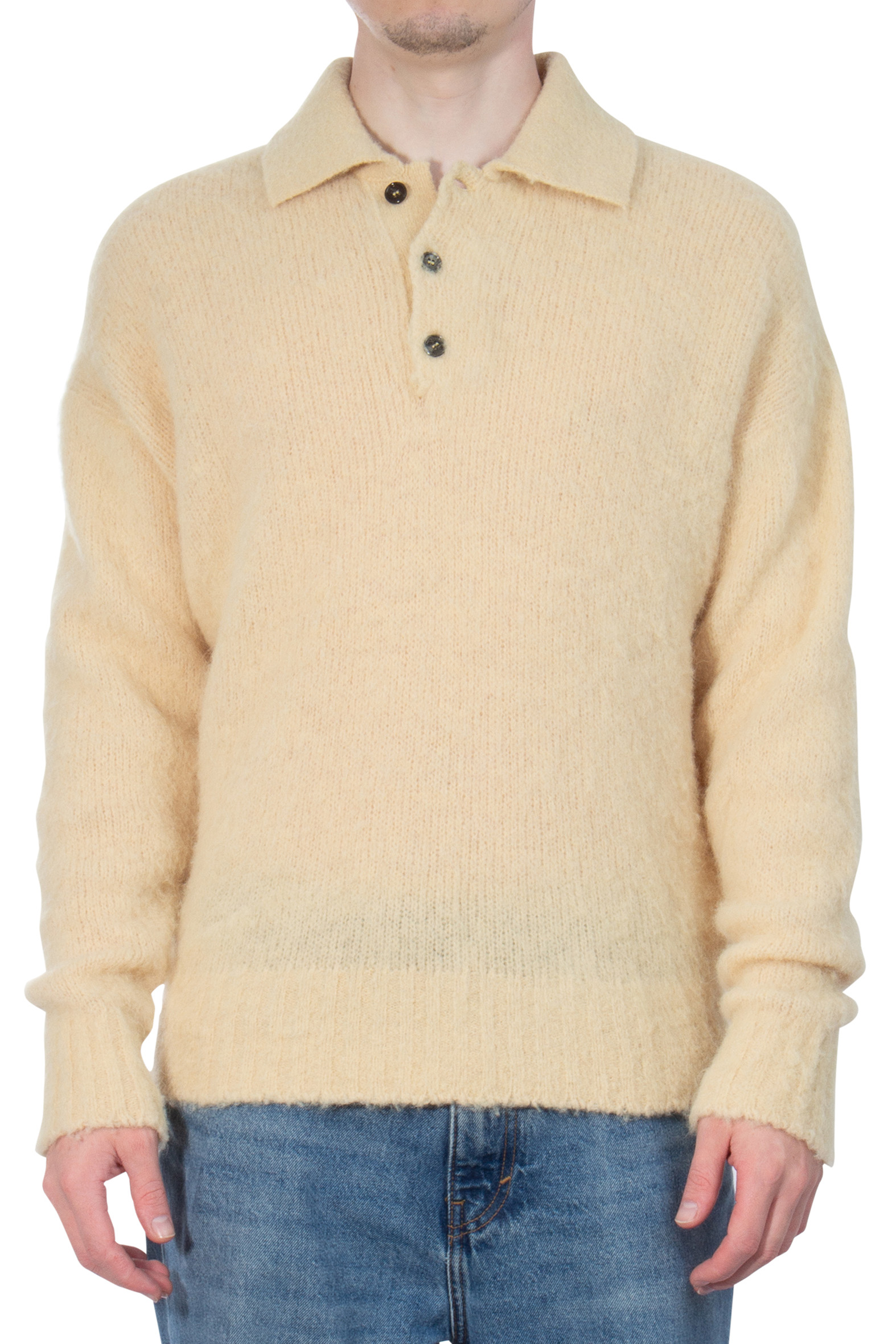 AMI PARIS Baby Alpaca Blend Knit Polo