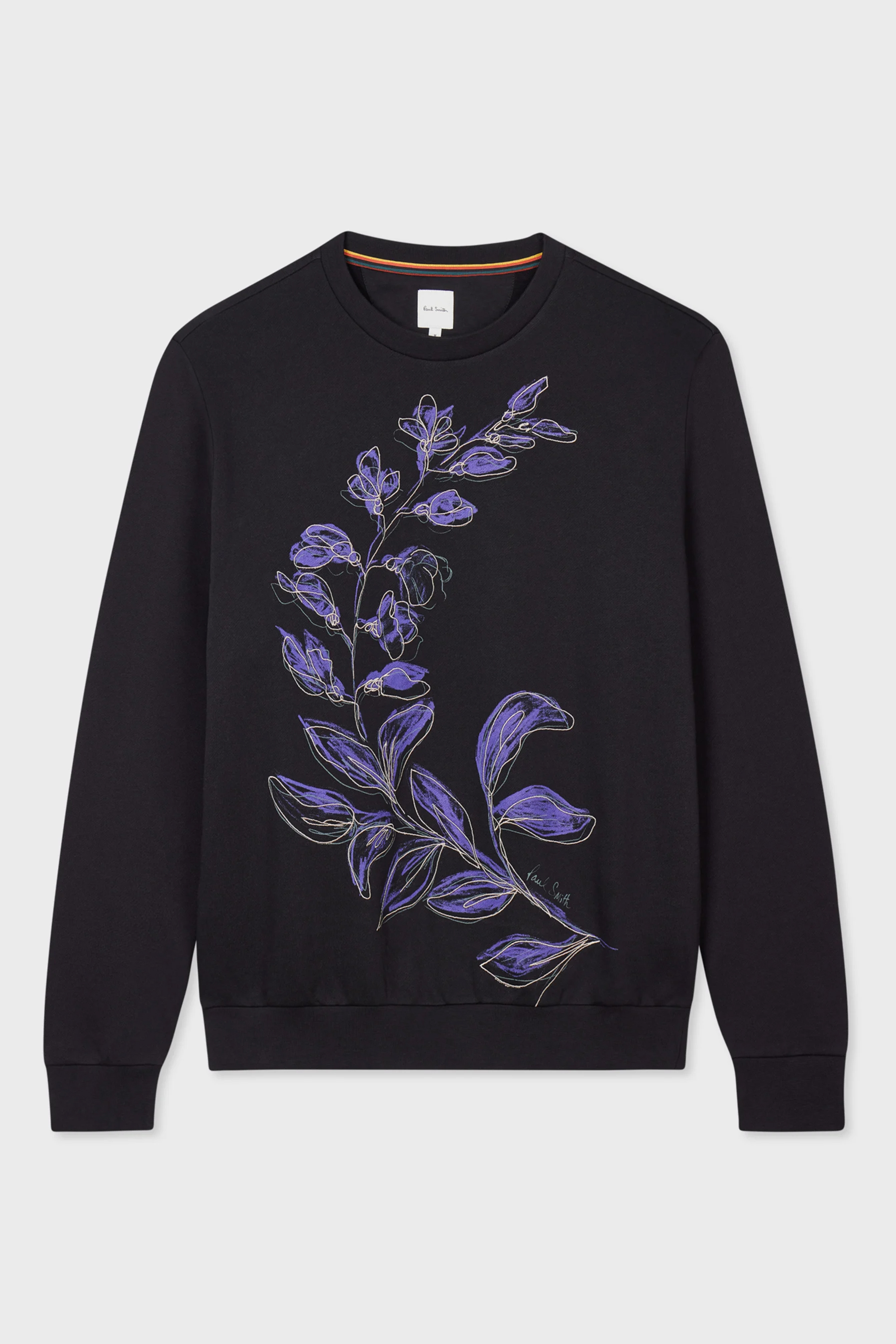 PAUL SMITH Laurel Embroidered Organic Cotton Sweatshirt PAUL SMITH Laurel Embroidered Organic Cotton Sweatshirt