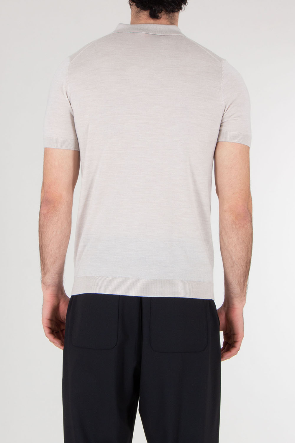 MIENTUS BERLIN Extra Fine Wool-Silk-Cashmere Blend Knit Polo