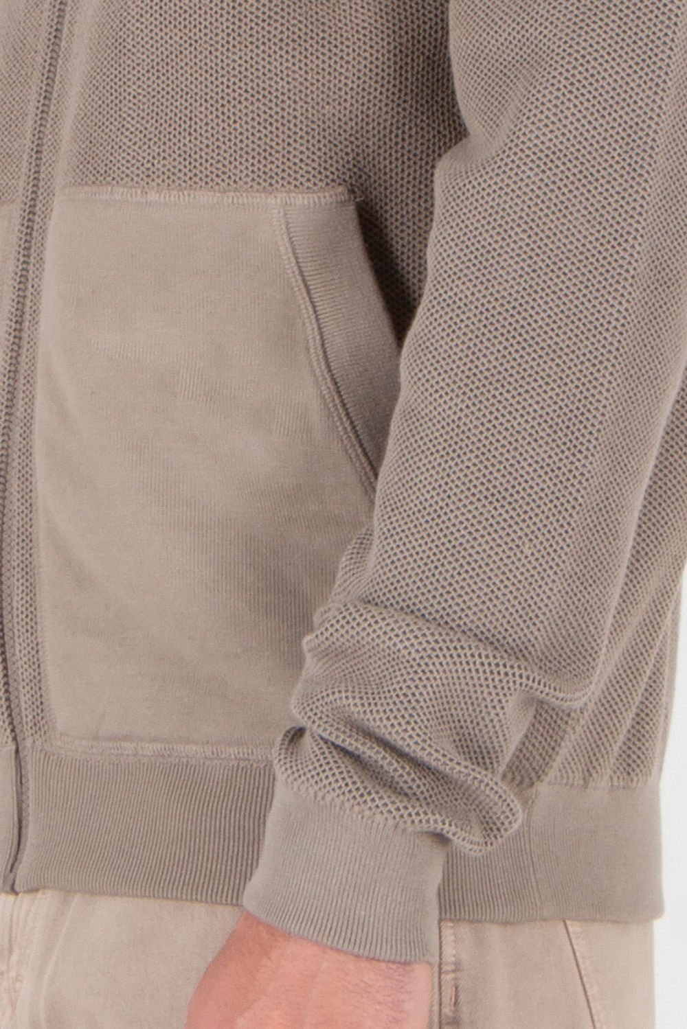 SEAESE Regular Fit 3D Honeycomb Knit Hooded Sweatshirt