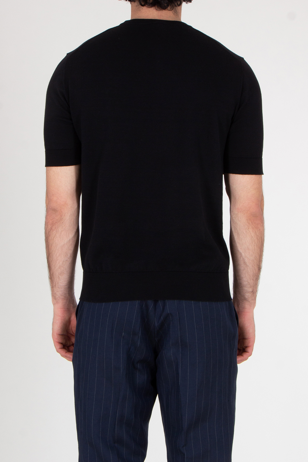 DOLCE & GABBANA Knitted Cotton Short Sleeve Embroidered Sweater