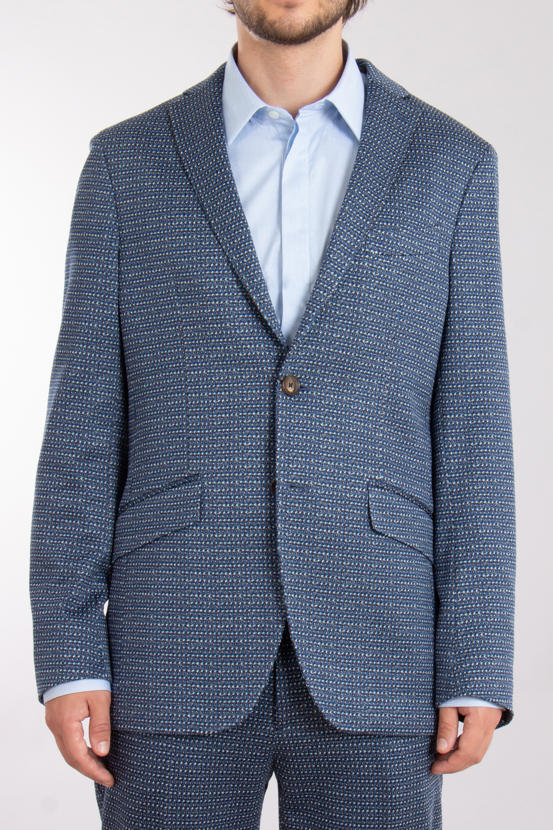 ETRO Patterned Cotton Blend Stretch Jacket ETRO Patterned Cotton Blend Stretch Jacket