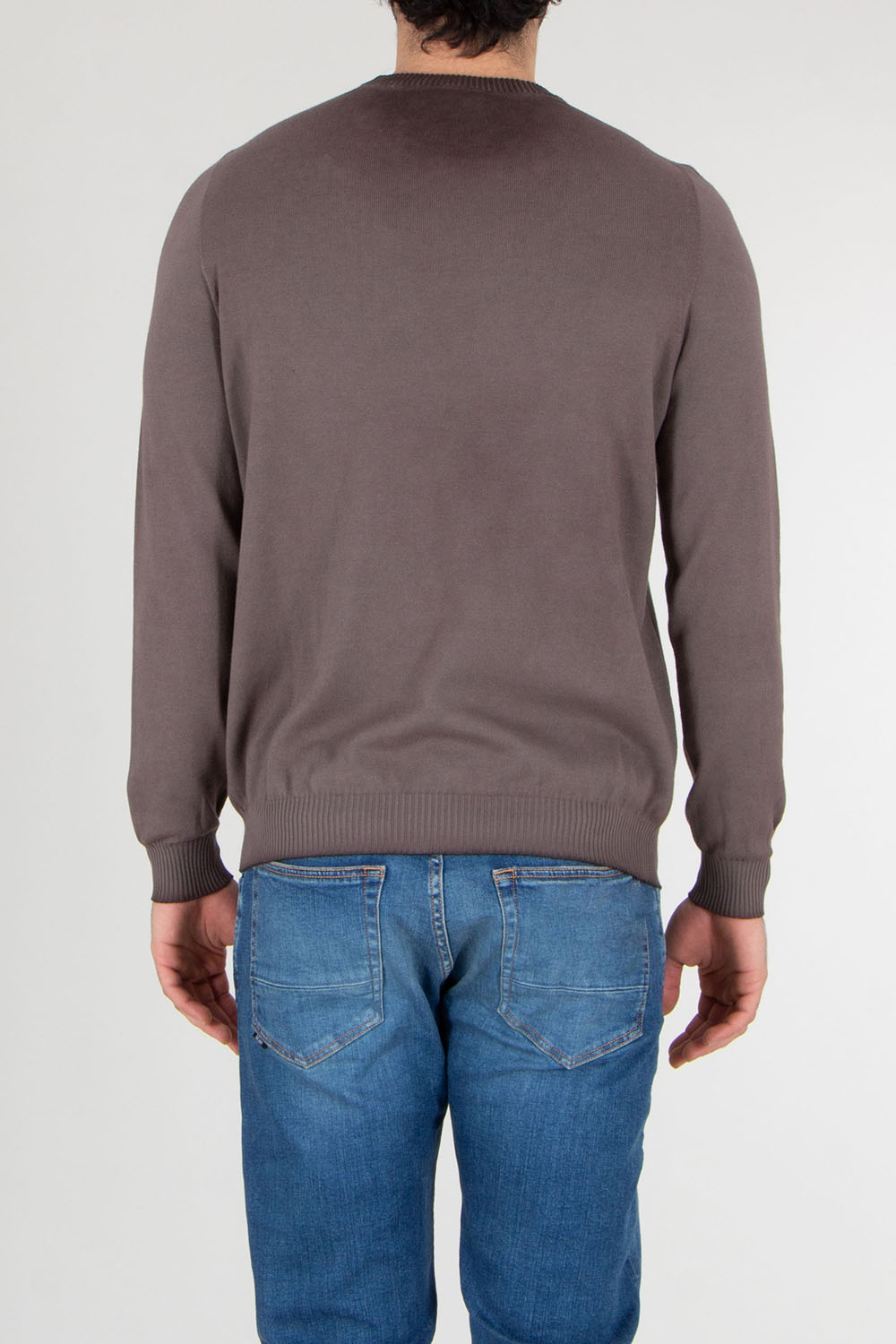 AROVESCIO Regular Fit Cotton Round Neck Sweater