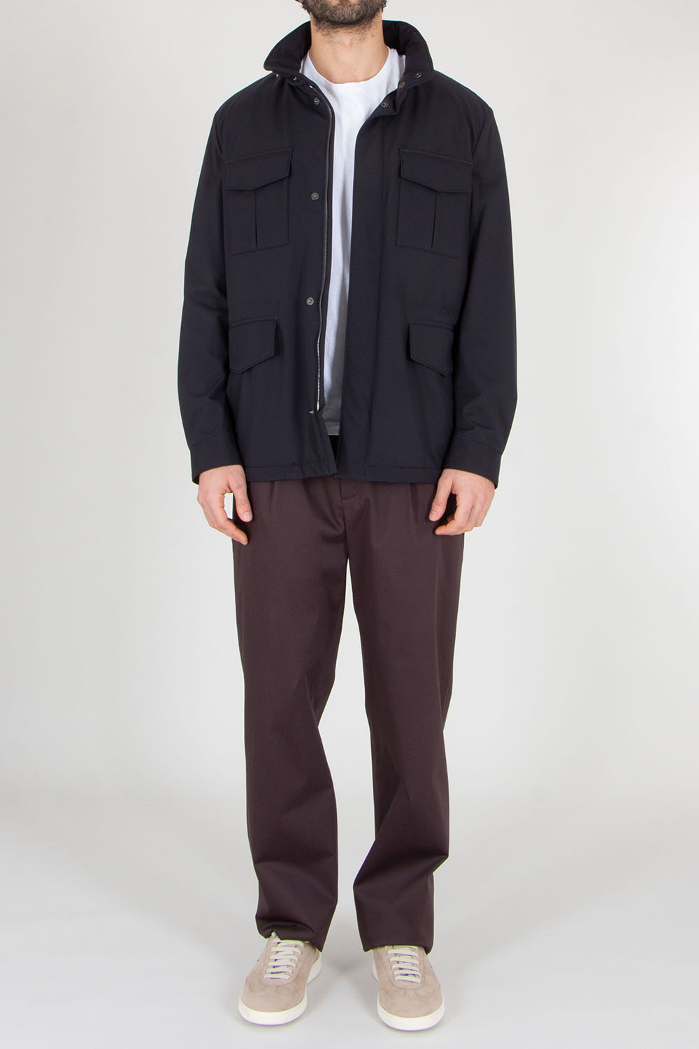 AGNONA Regular Fit Nylon Tech Twill Caban