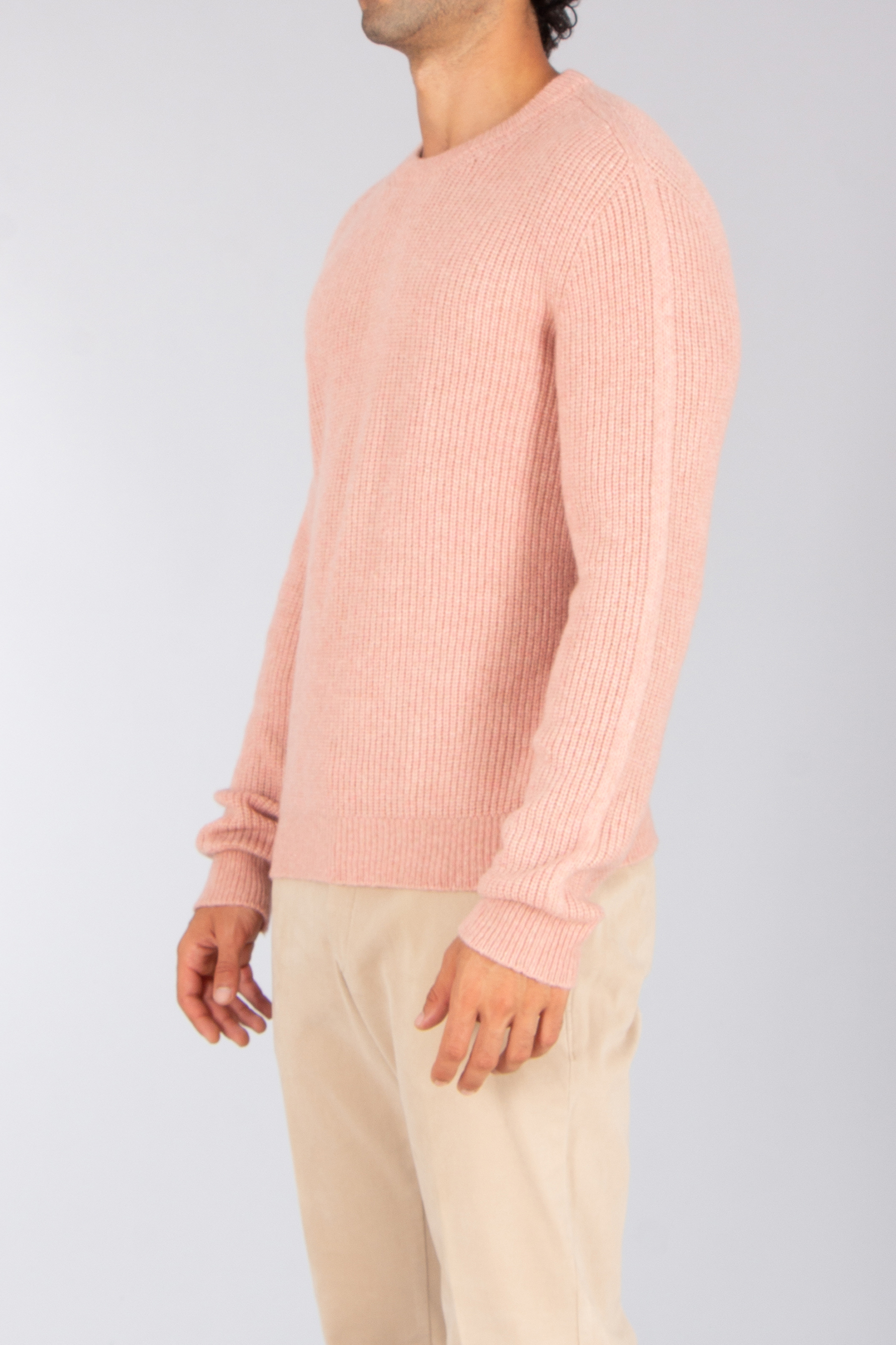 ROBERTO COLLINA Regular Fit Ribbed Extrafine Wool-Baby Camel Blend Crew Neck Sweater Strickwaren, Pullover, Erwachsener, Mann, Person