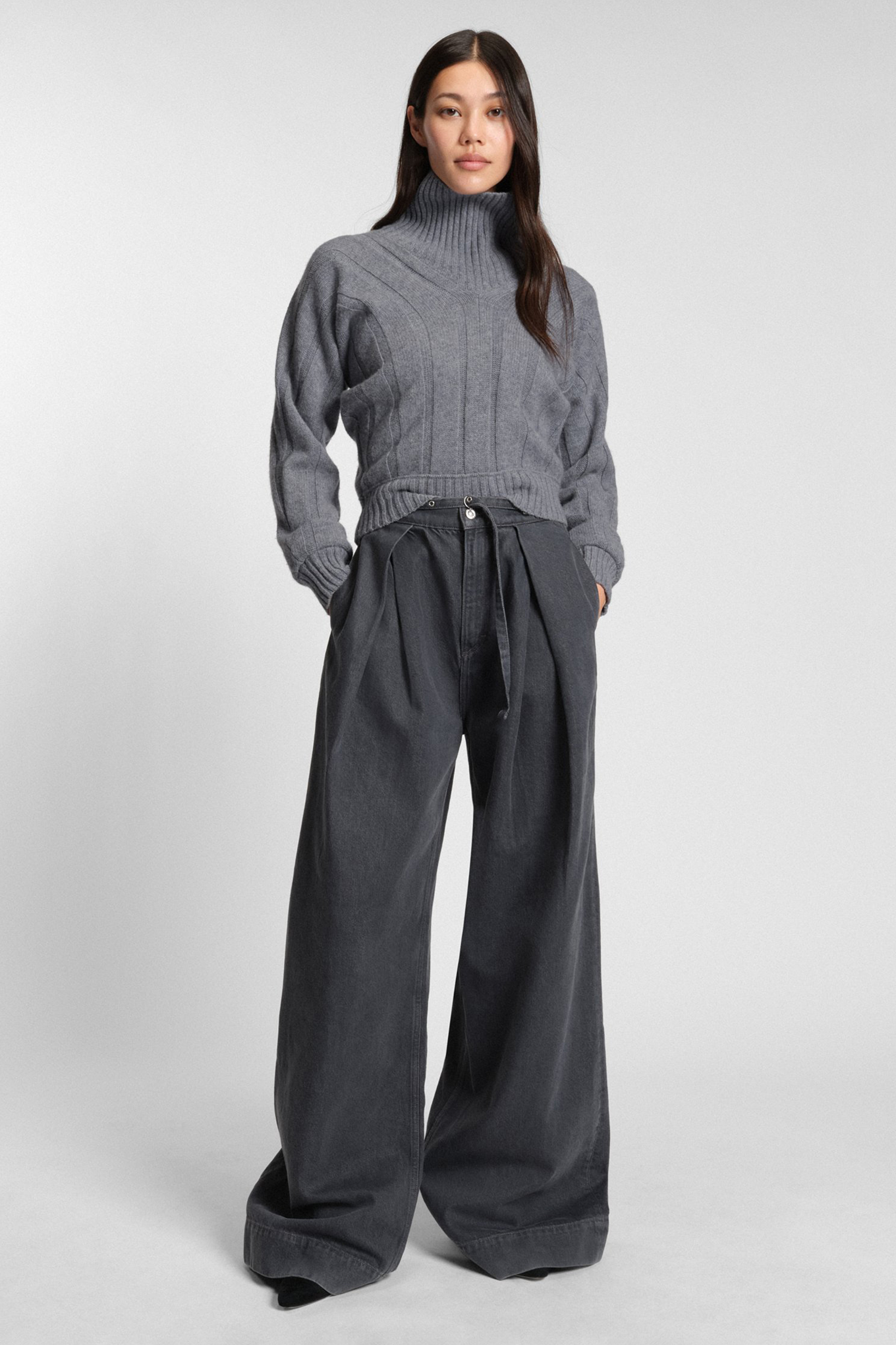 Bekleidung, Hosen, Strickwaren, Pullover, Mantel