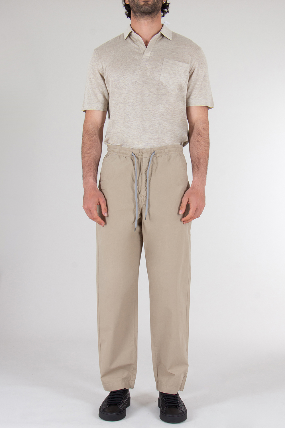 PAUL SMITH Regular Fit Organic Cotton Drawcord Trousers