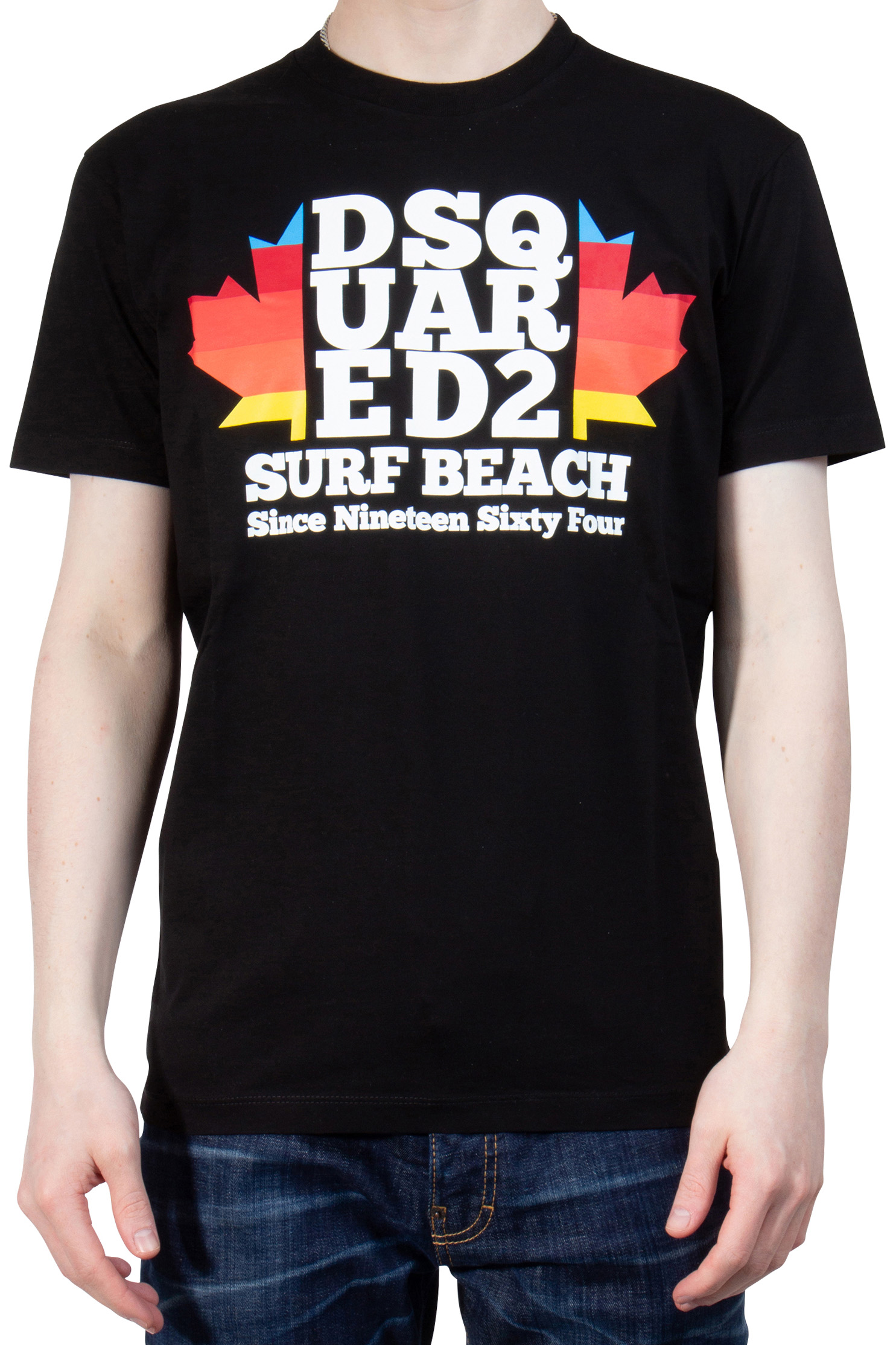 DSQUARED2 D2 Surf Beach Cotton T-Shirt DSQUARED2 D2 Surf Beach Cotton T-Shirt