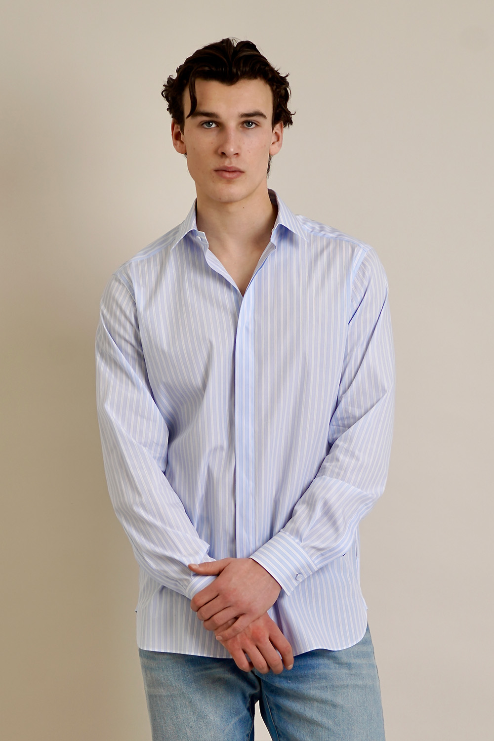 TOM FORD Classic Fit Striped Cotton Twill Shirt