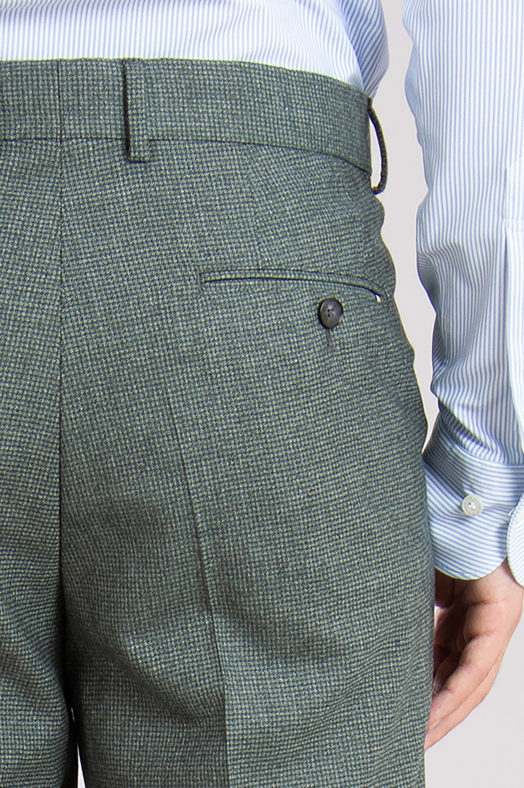 BOSS Slim Fit Patterned Virgin Wool Stretch Pants H-Genius