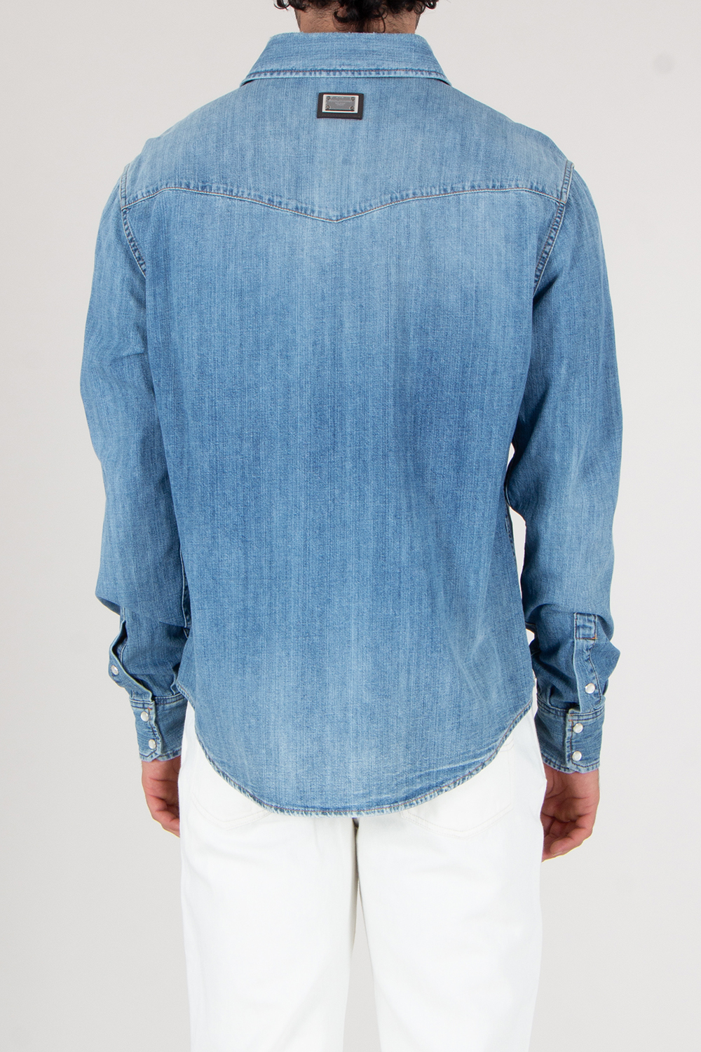 DOLCE & GABBANA Distressed Cotton Denim Shirt