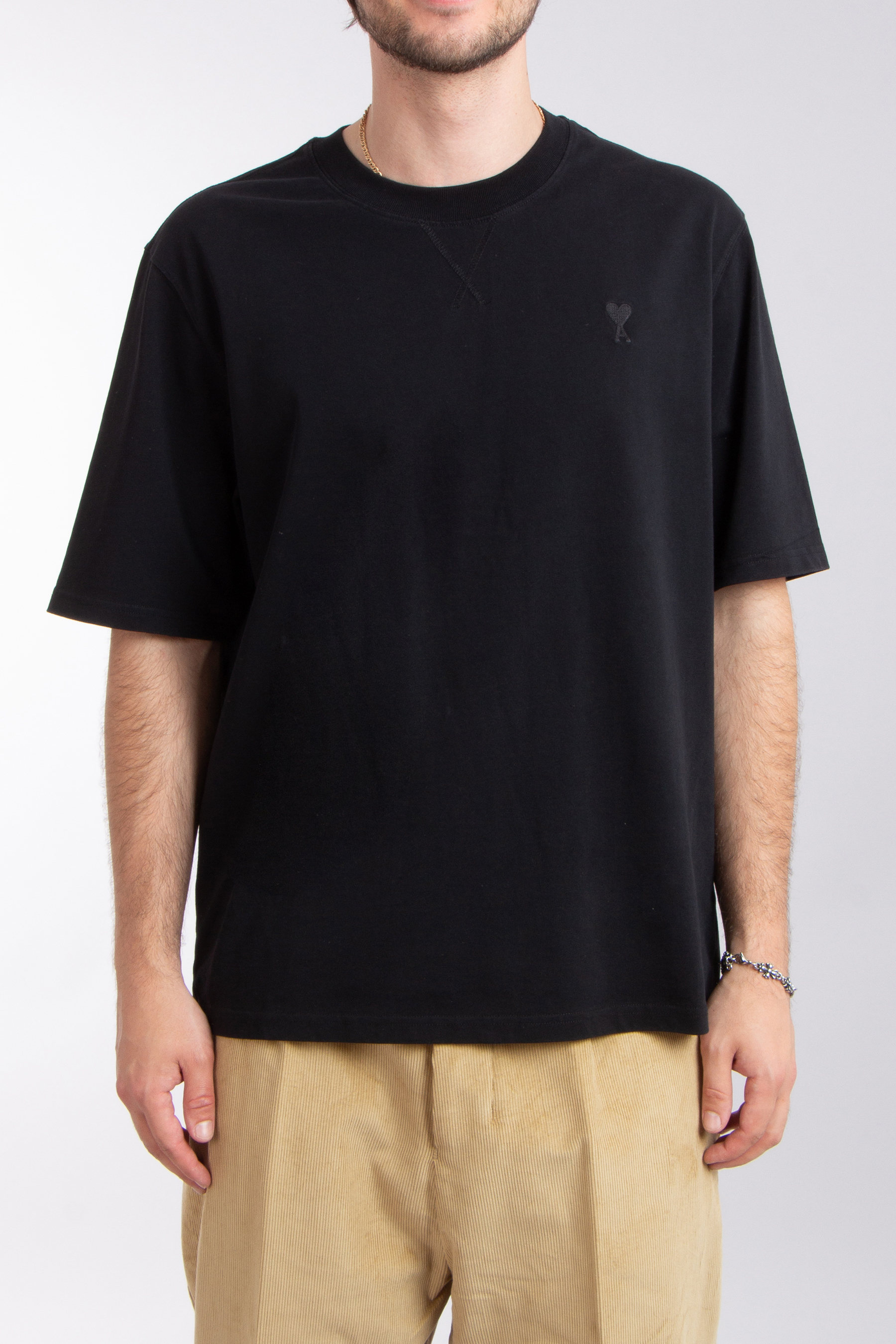 AMI PARIS Embroidered Organic Cotton T-Shirt