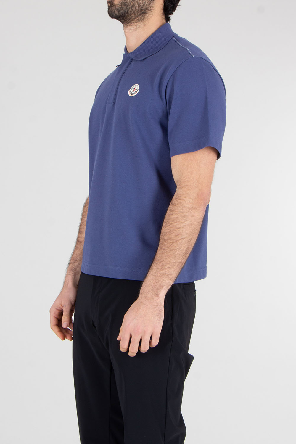 MONCLER Loose Fit Cotton Piqué Polo Shirt