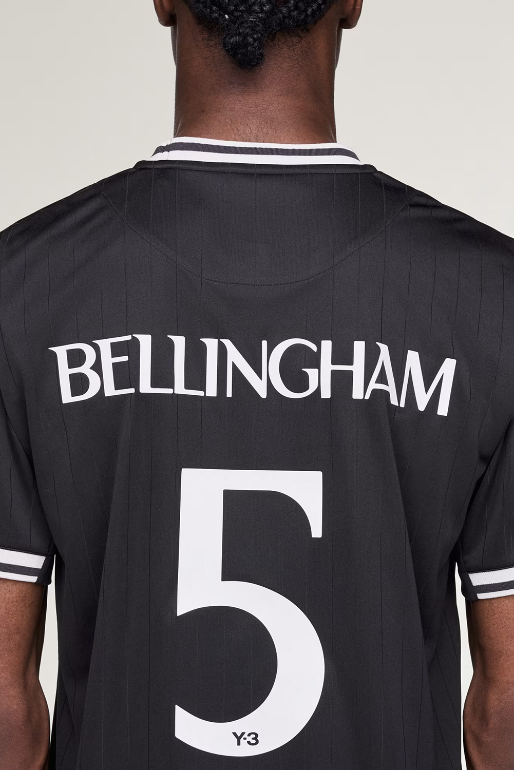Y-3 Regular Fit Pinstripe Jude Bellingham Football Jersey