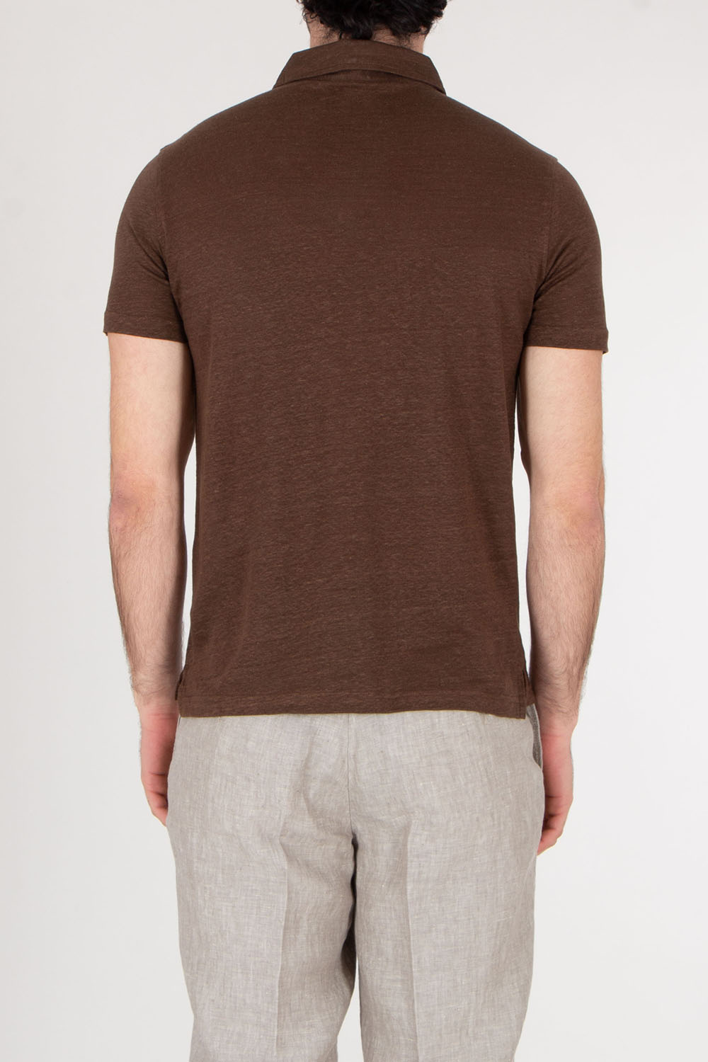AURÉLIEN Slim Fit Linen Polo Shirt