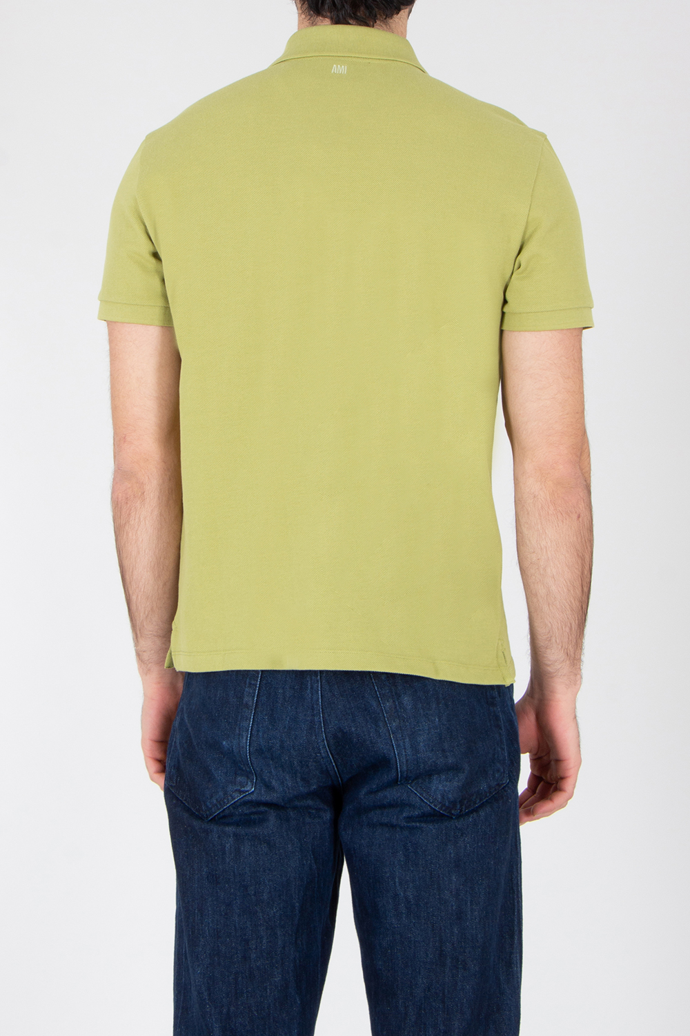 AMI PARIS Classic Fit Ami De Coeur Cotton Piqué Polo Shirt 